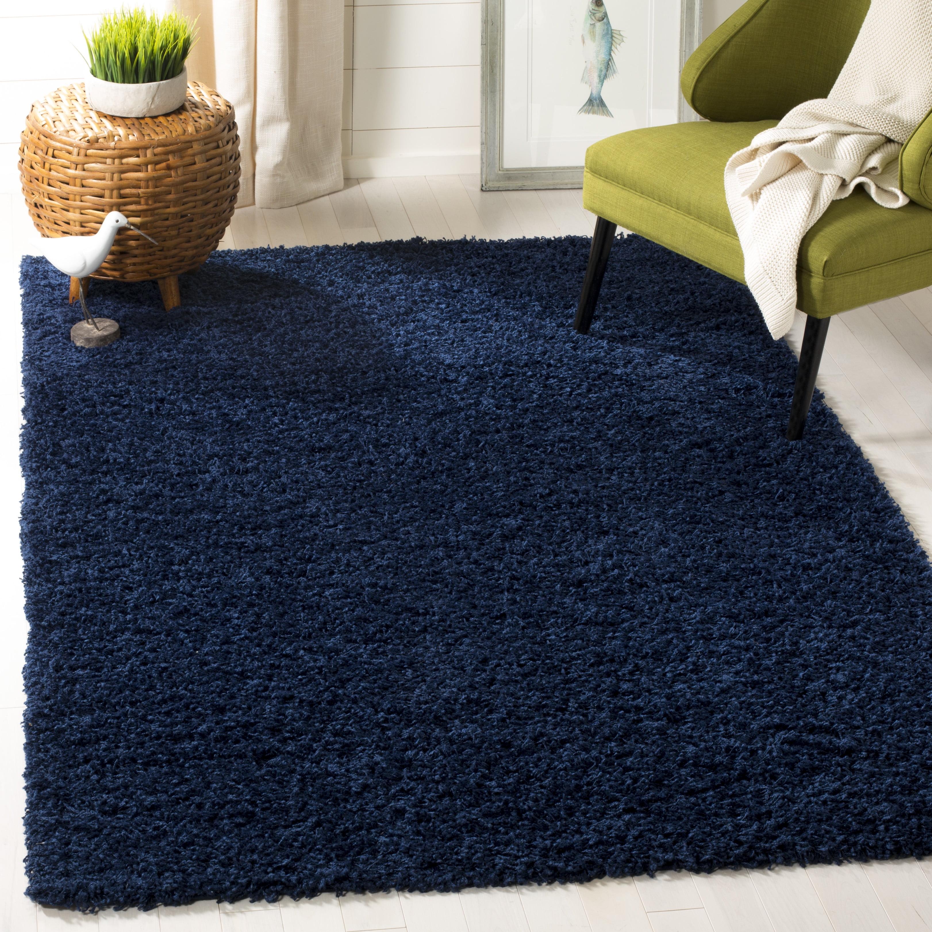 Athens Shag SGA119 Power Loomed Indoor Accent Rug - Navy - 4'x6' - Safavieh