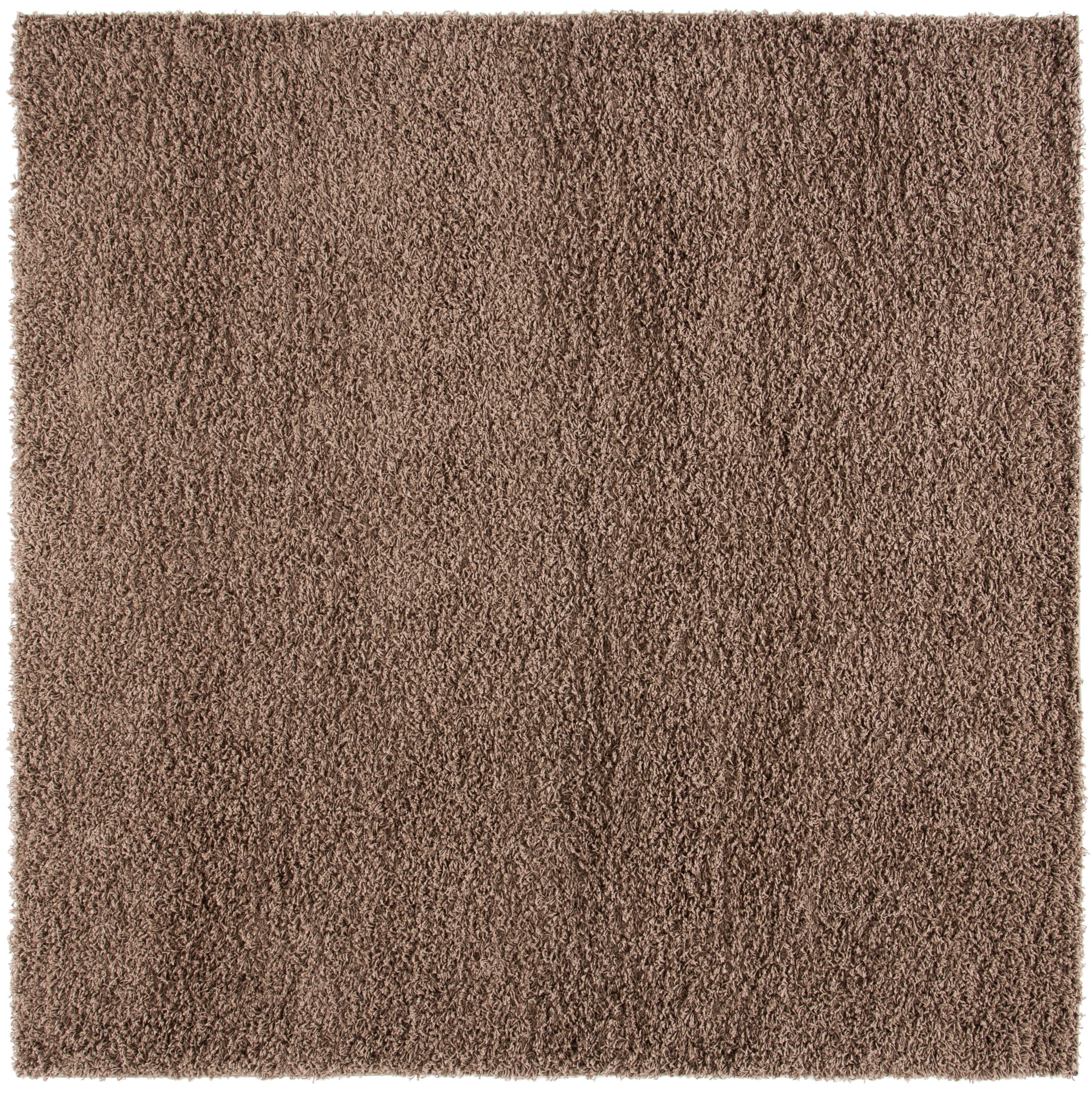 Athens Shag SGA119 Power Loomed Indoor Area Rug - Taupe - 6'7"x6'7" - Safavieh