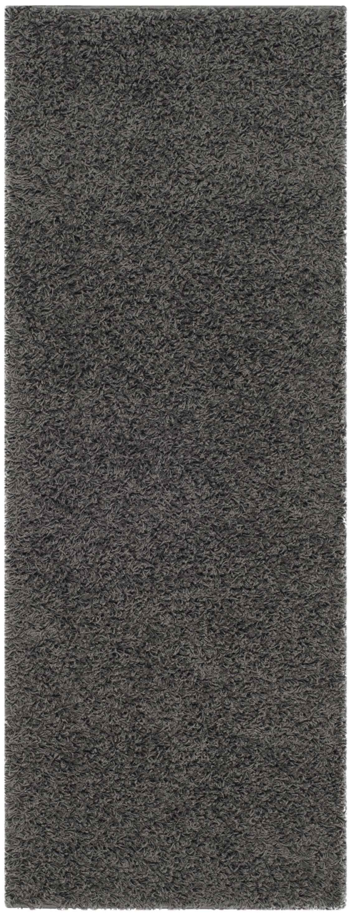 Athens Shag SGA119 Power Loomed Indoor Runner Rug - Dark Grey - 2'3"x8' - Safavieh
