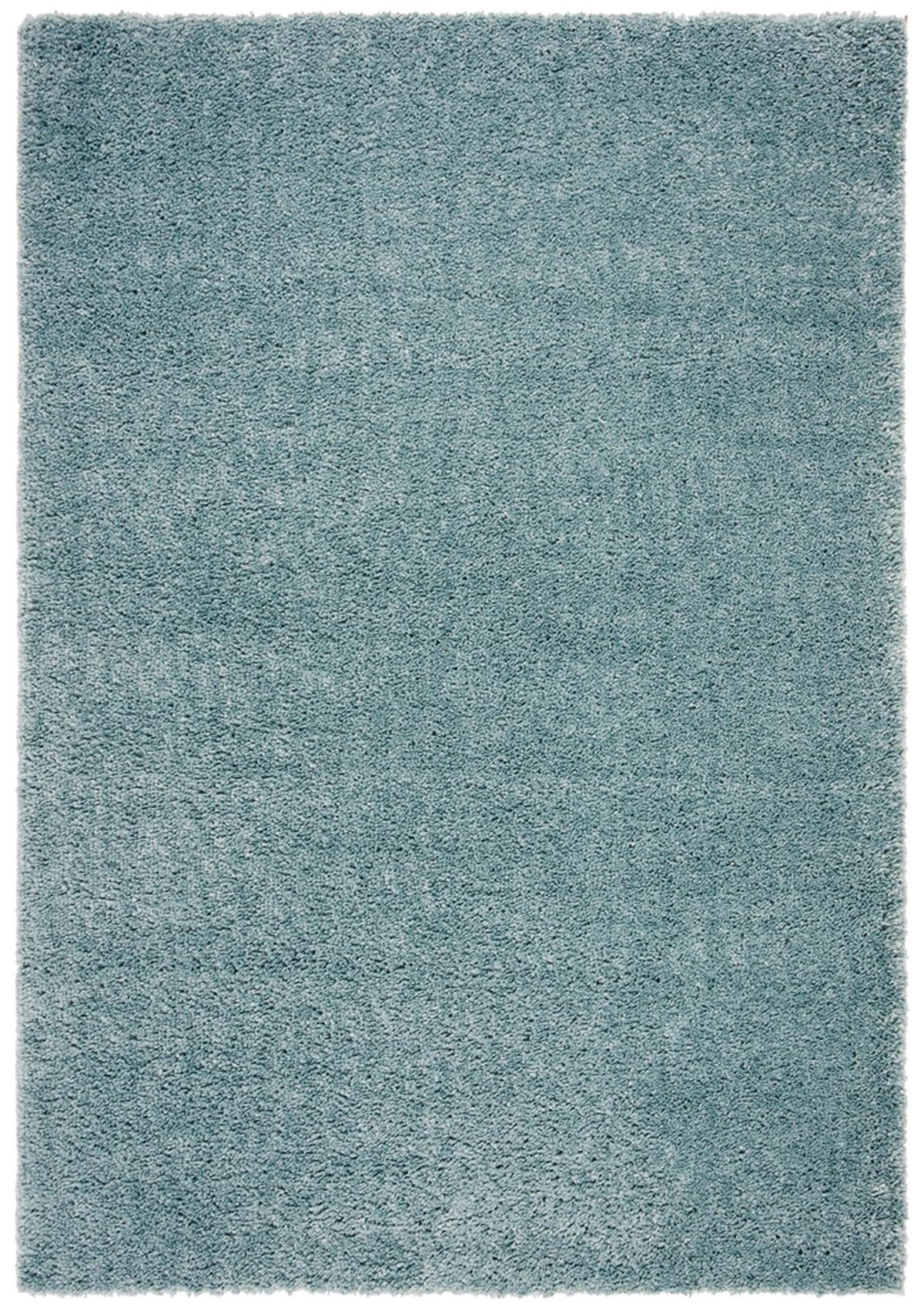 SAFAVIEH August Carlene Solid Plush Shag Area Rug, Aqua, 10' x 14'