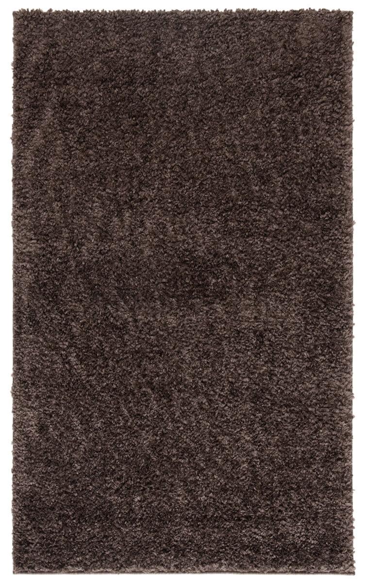 SAFAVIEH August Carlene Solid Plush Shag Area Rug, Brown, 2'3" x 4'