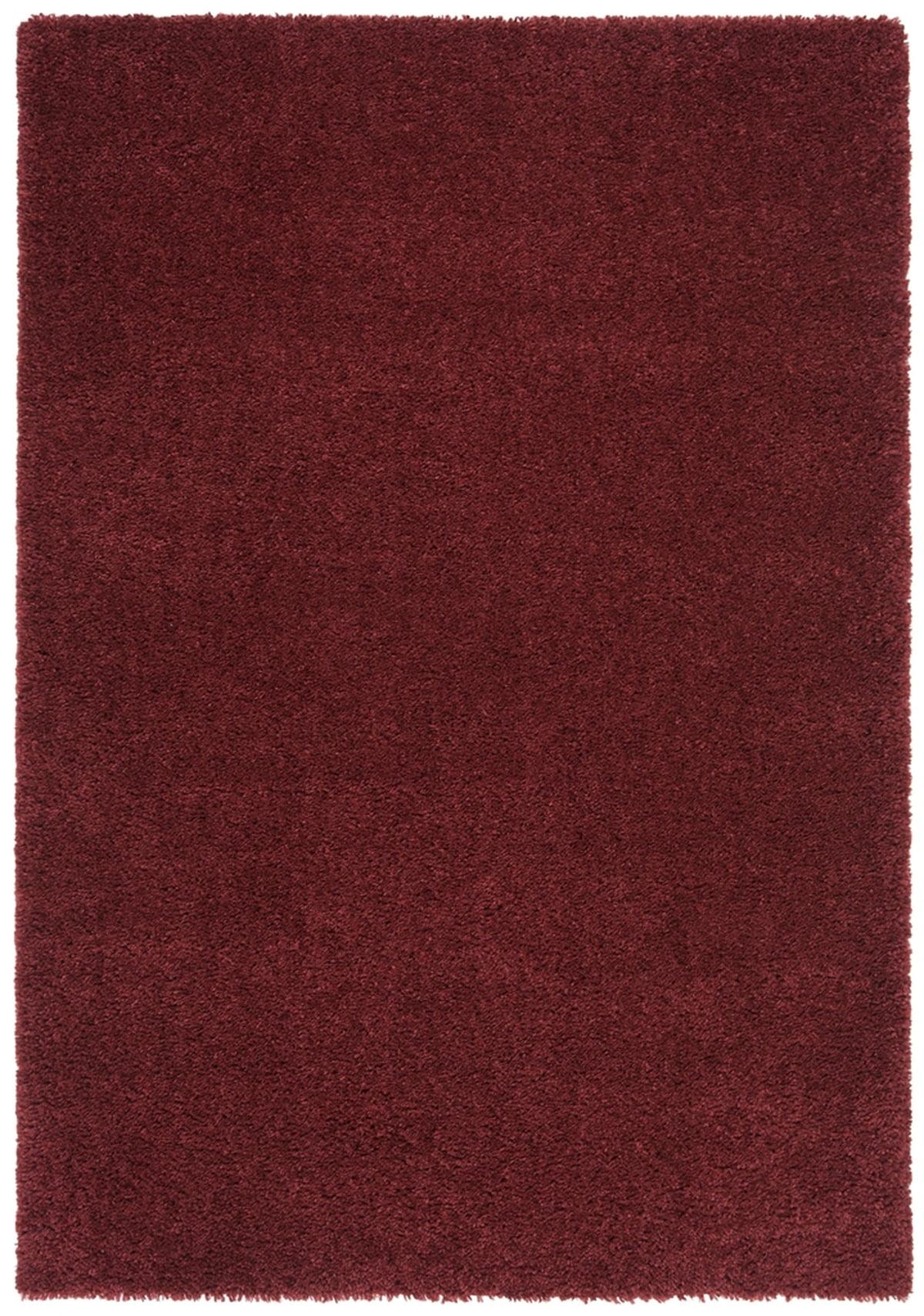 SAFAVIEH August Carlene Solid Plush Shag Area Rug, Burgundy, 10' x 14'