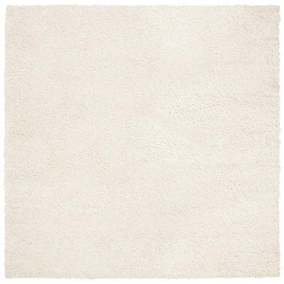 SAFAVIEH August Carlene Solid Plush Shag Area Rug, Ivory, 11' x 11' Square