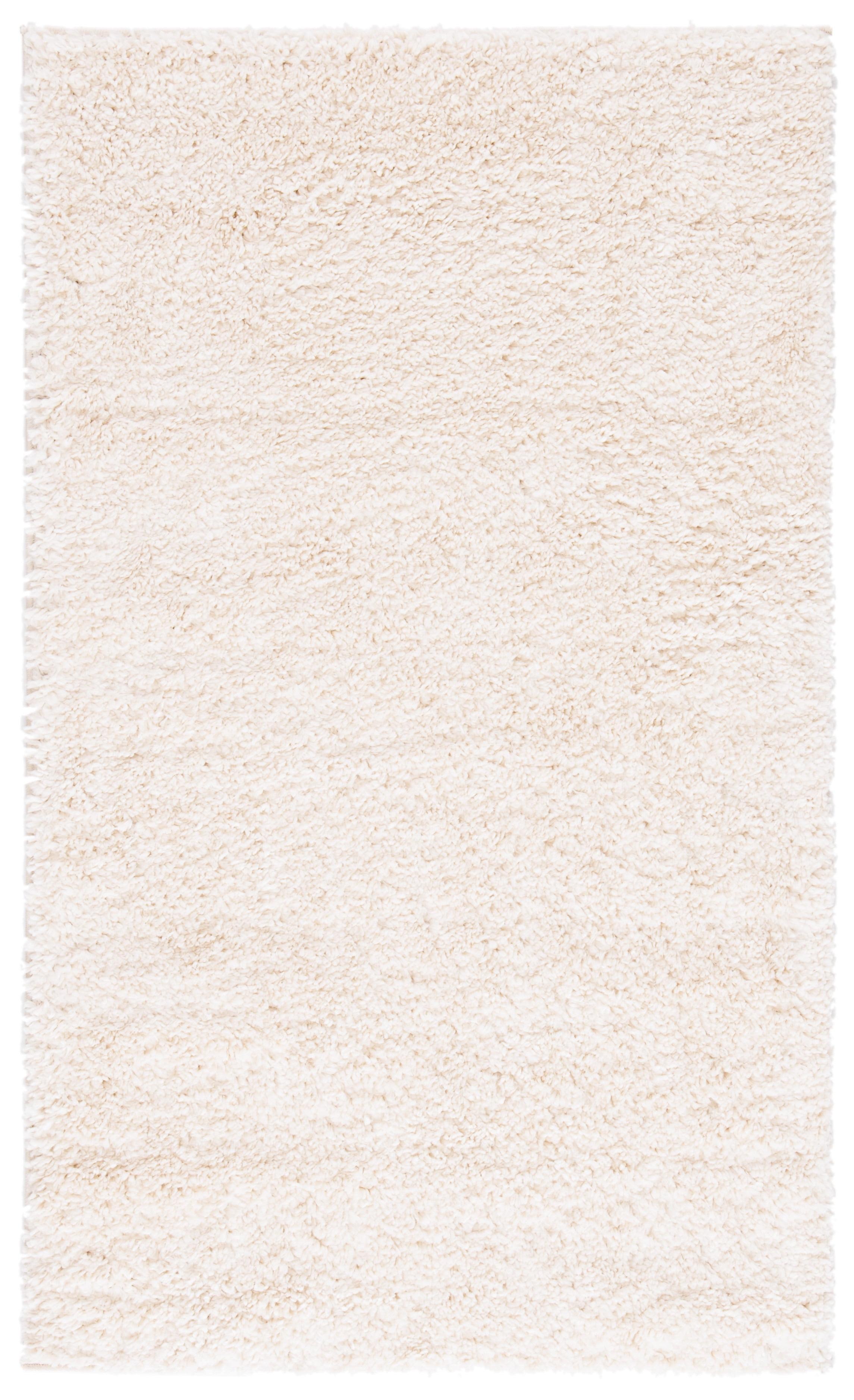 Ivory Plush Shag Rectangular Area Rug, 2' x 3'