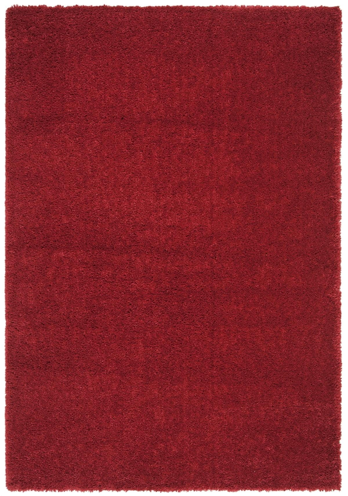 SAFAVIEH August Carlene Solid Plush Shag Area Rug, Red, 10' x 14'