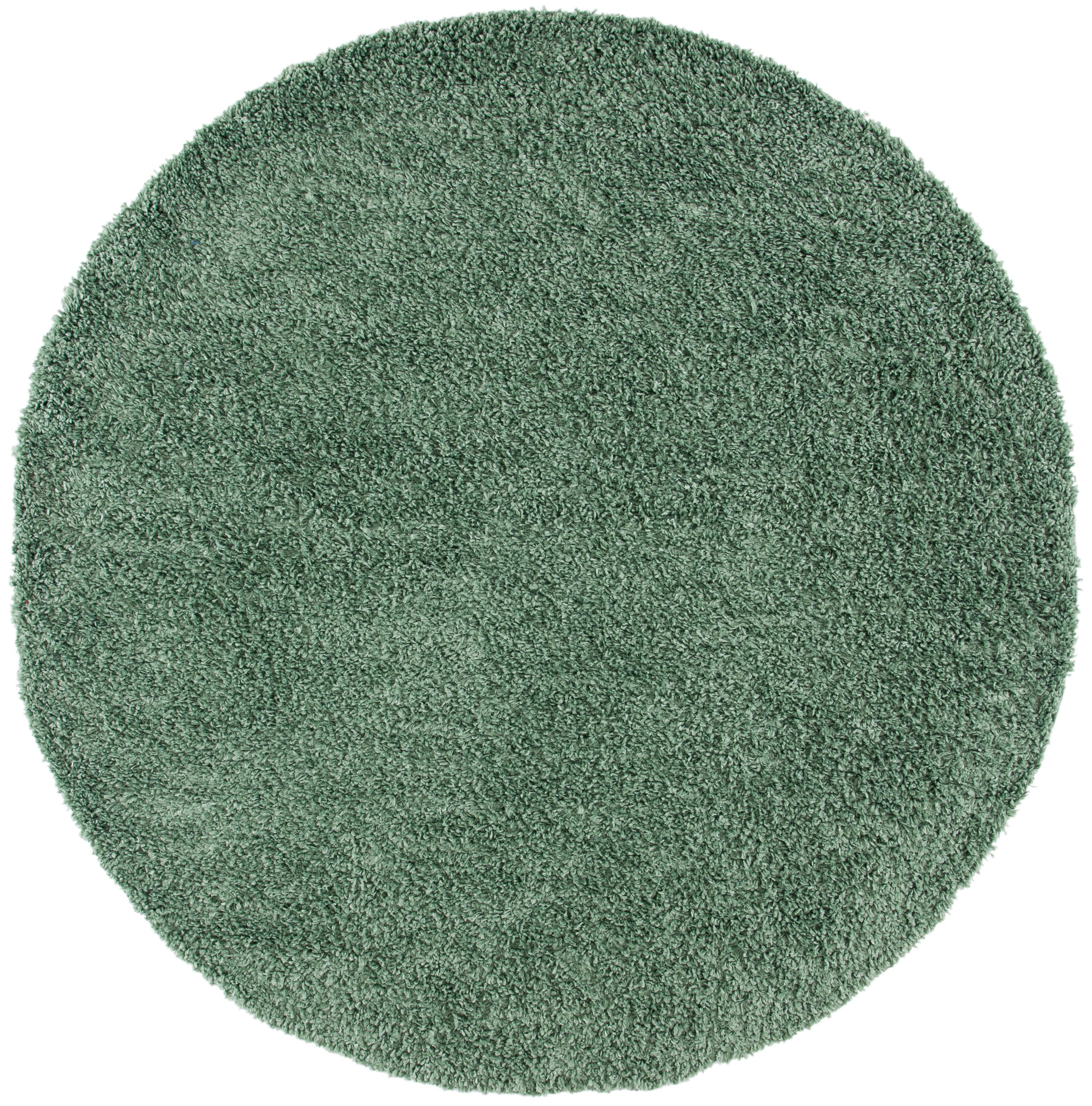 August Shag AUG200 Power Loomed Indoor Area Rug - Green - 5' Round - Safavieh