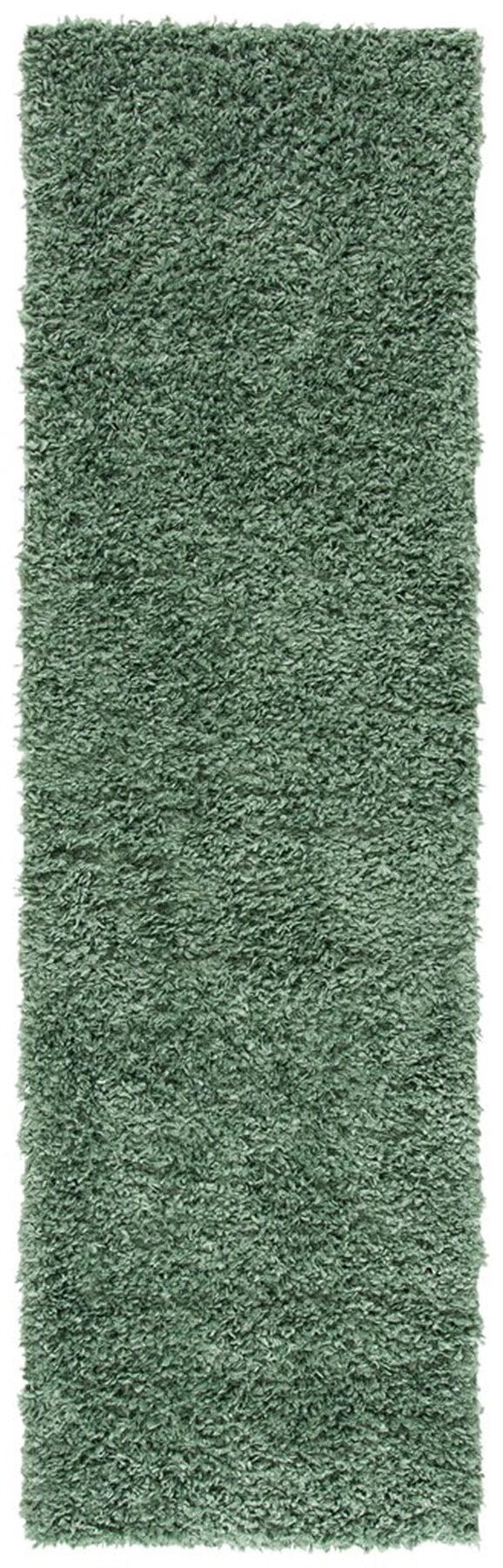 August Shag AUG200 Power Loomed Indoor Runner Rug - Green - 2'x11' - Safavieh