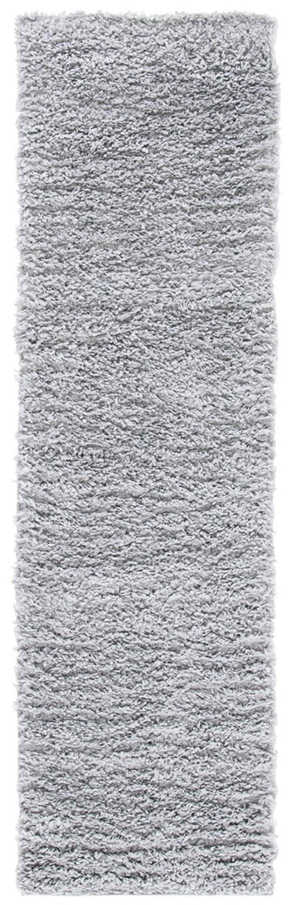 SAFAVIEH August Sophia Solid Plush Shag Area Rug, Silver, 2' x 11'