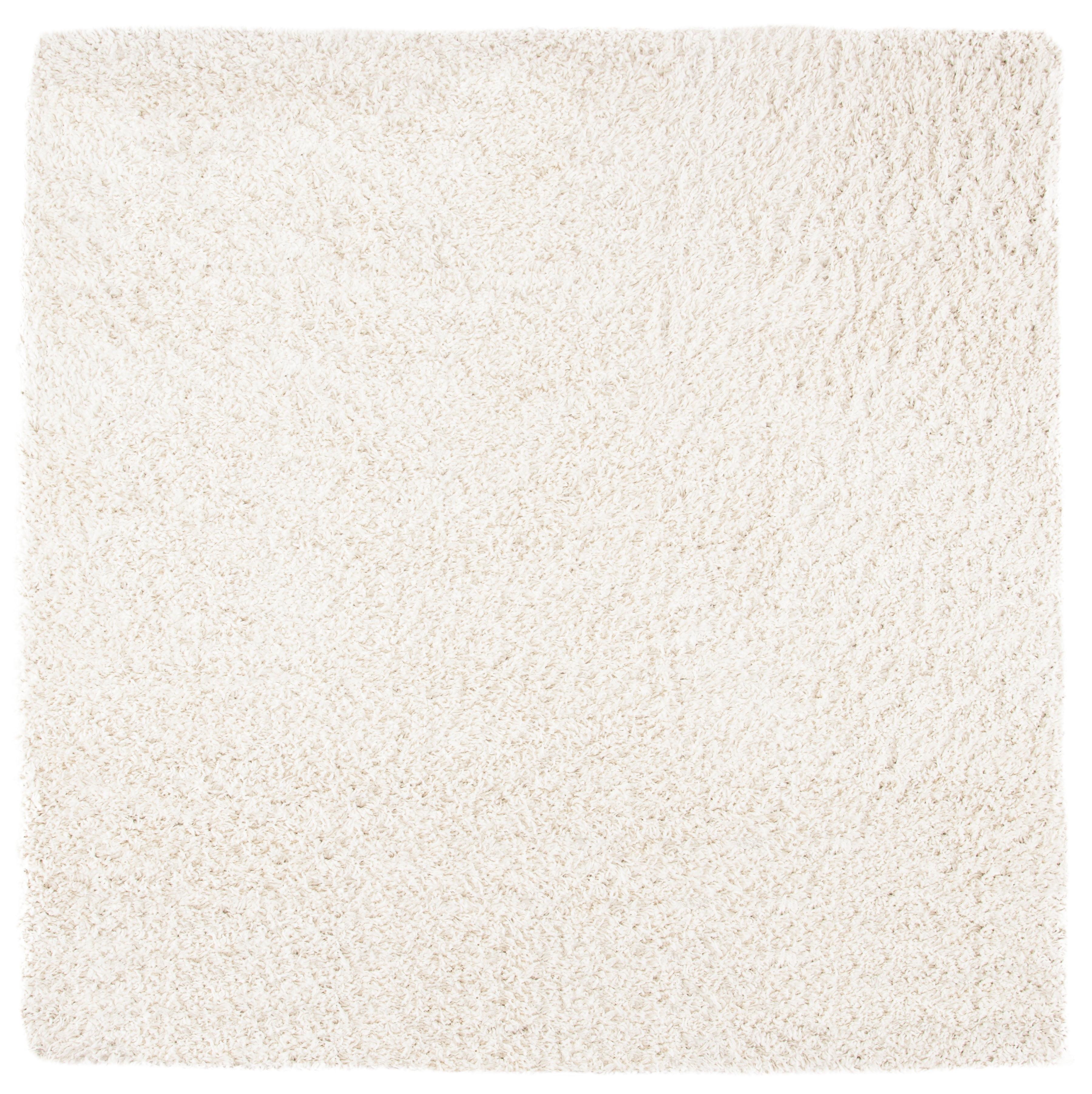 SAFAVIEH August Sophia Solid Shag Area Rug, Ivory, 4' x 4' Square