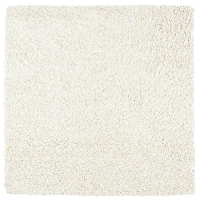 SAFAVIEH August Sophia Solid Shag Area Rug, Ivory, 4' x 4' Square