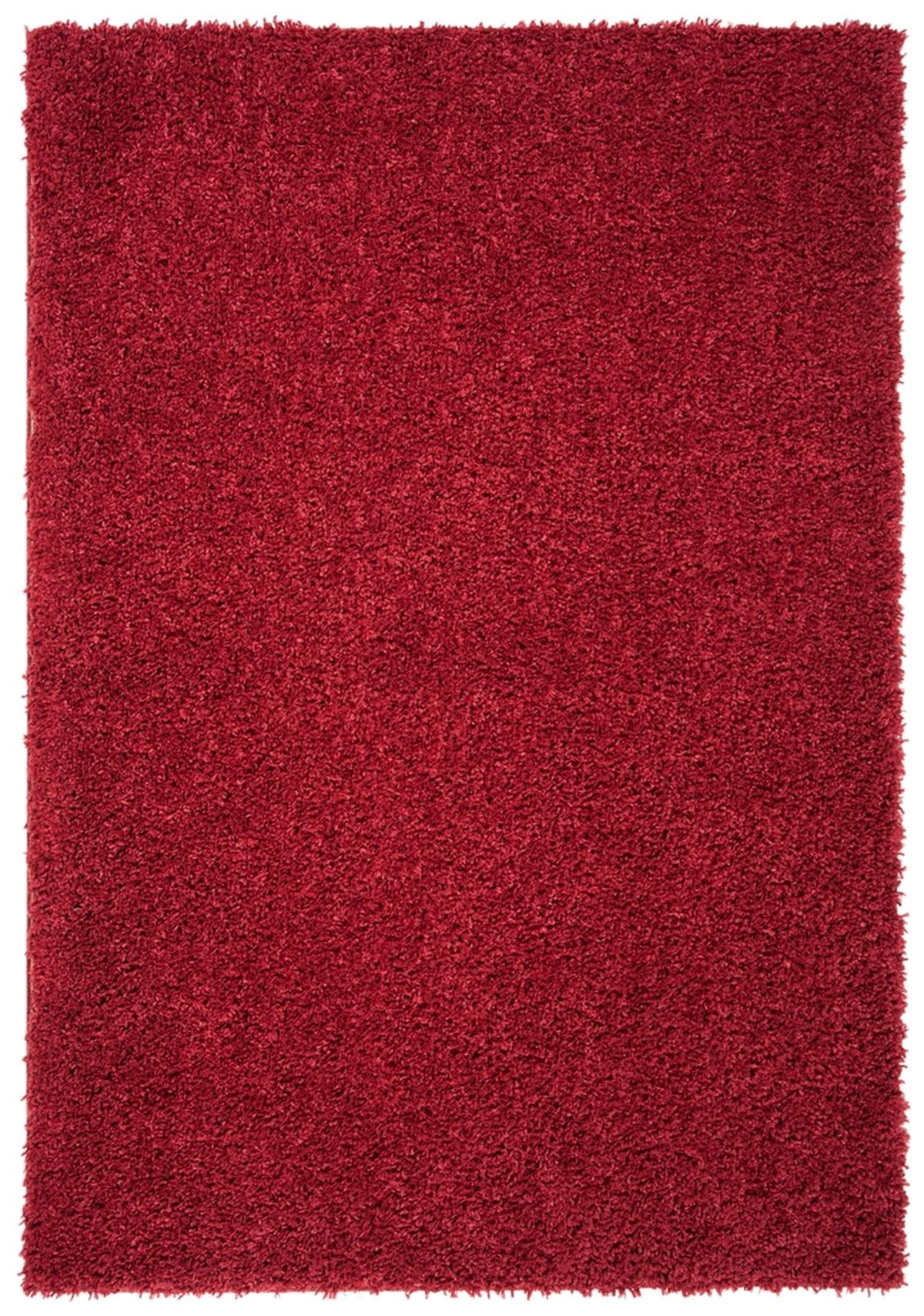 SAFAVIEH August Sophia Solid Shag Area Rug, Red, 9' x 12'