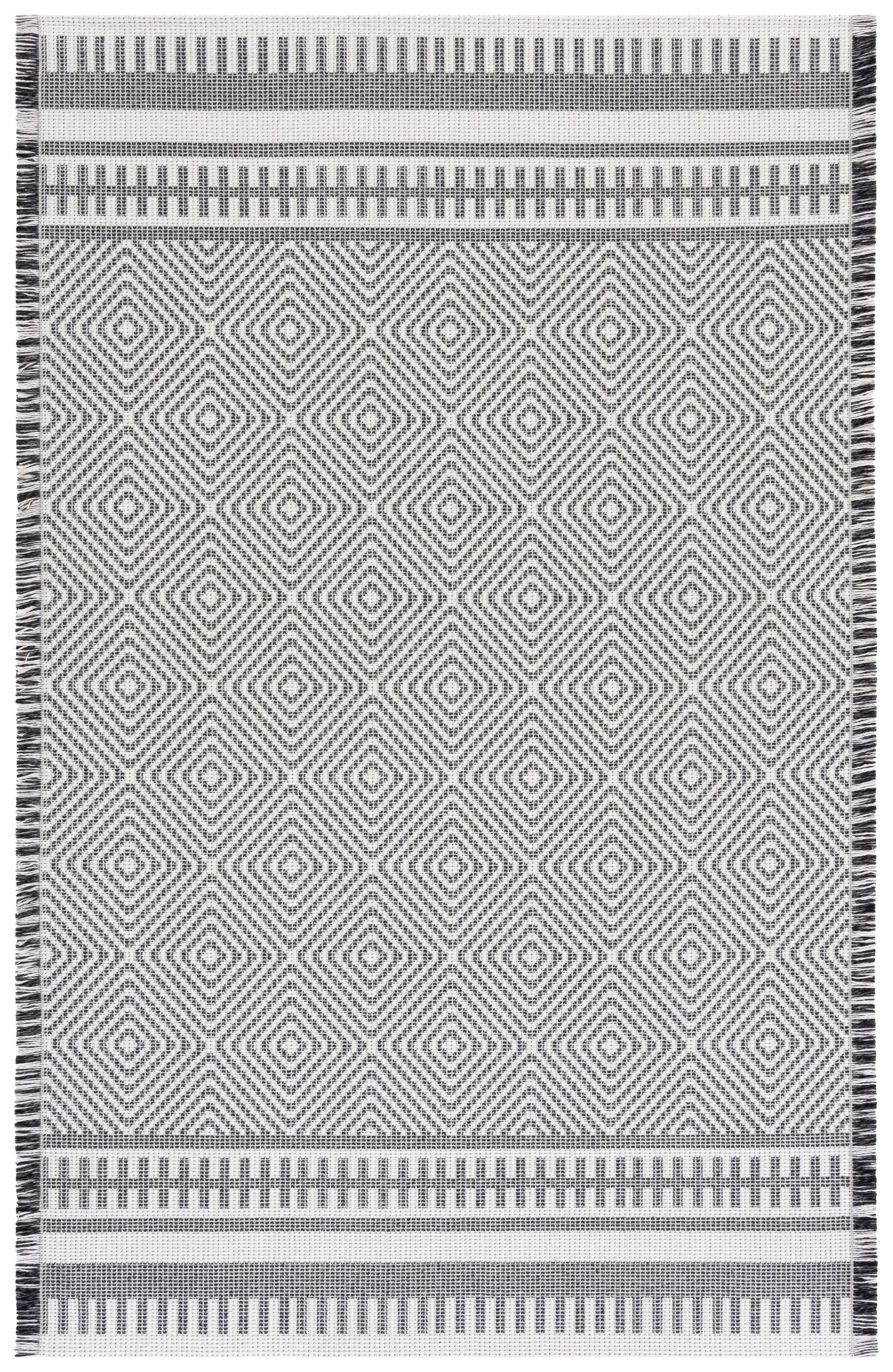 Augustine AGT505 Power Loomed Area Rug - Ivory/Black - 8'x10' - Safavieh.
