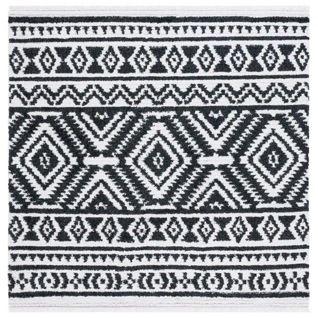 Augustine AGT849 Machine Made Indoor Area Rug - Black/Ivory - 6'-4"x6'-4" - Safavieh
