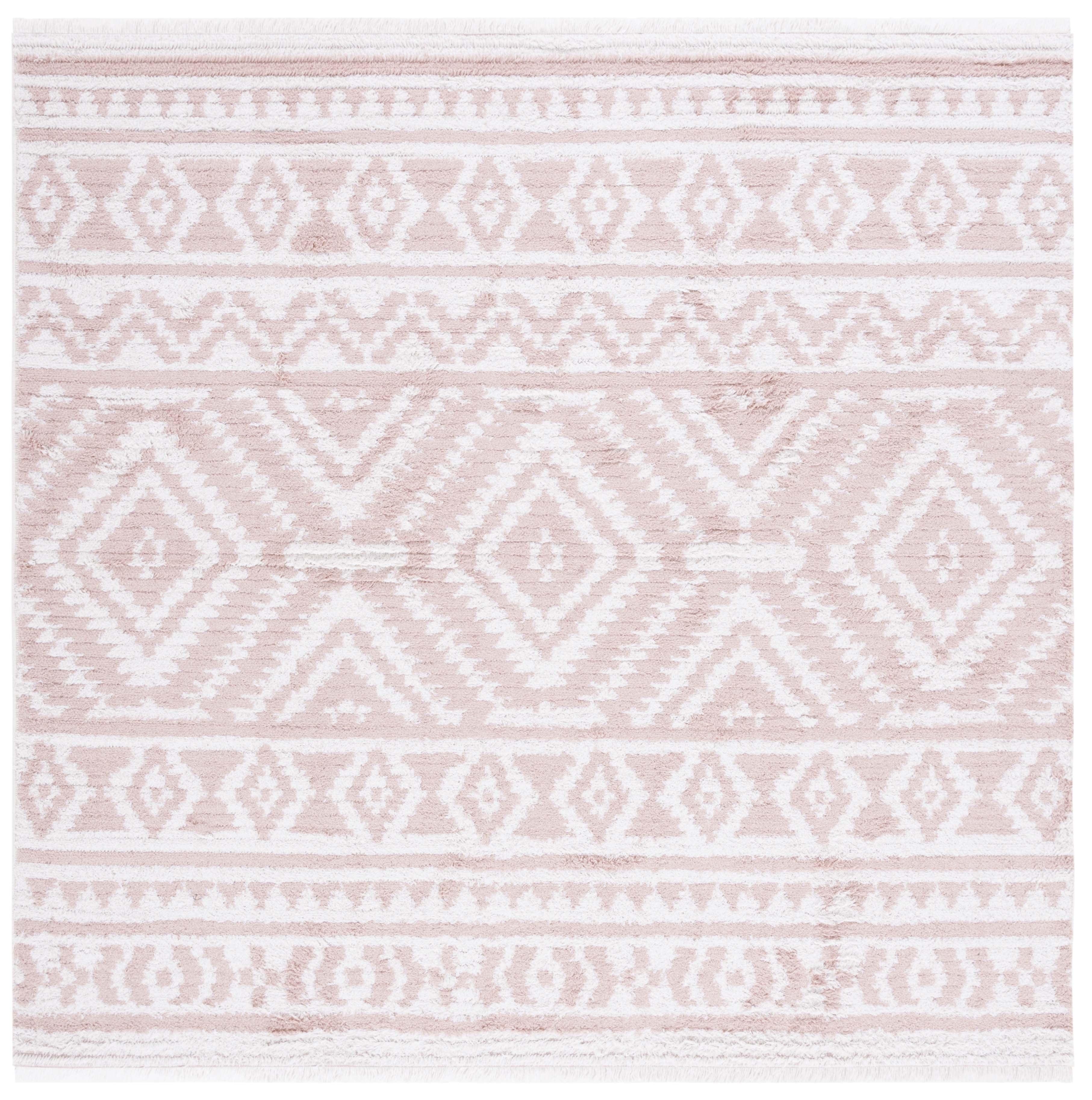 SAFAVIEH Augustine Emmett Geometric Area Rug, Ivory/Pink, 6'4" x 6'4" Square