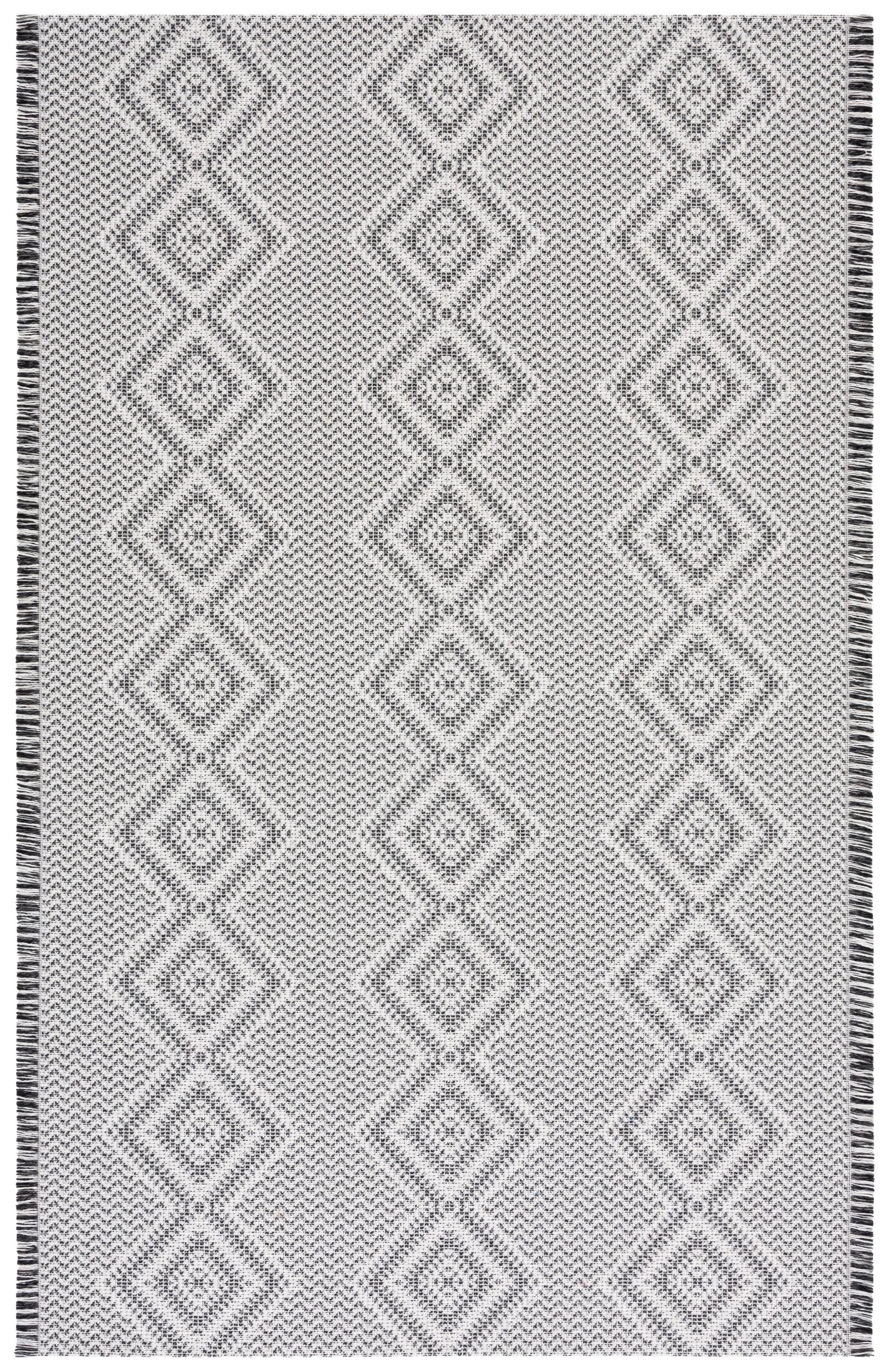 Augustine AGT507 Machine Made Indoor Area Rug - Ivory/Black - 6'-4"x9'-6" - Safavieh