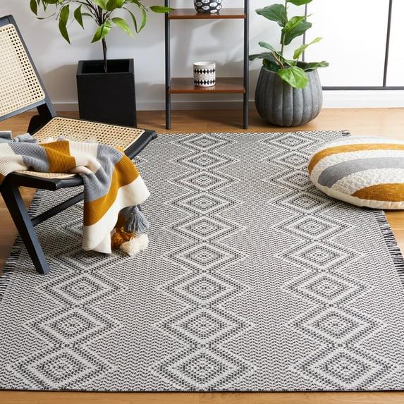 Augustine AGT507 Machine Made Indoor Area Rug - Ivory/Black - 6'-4"x9'-6" - Safavieh