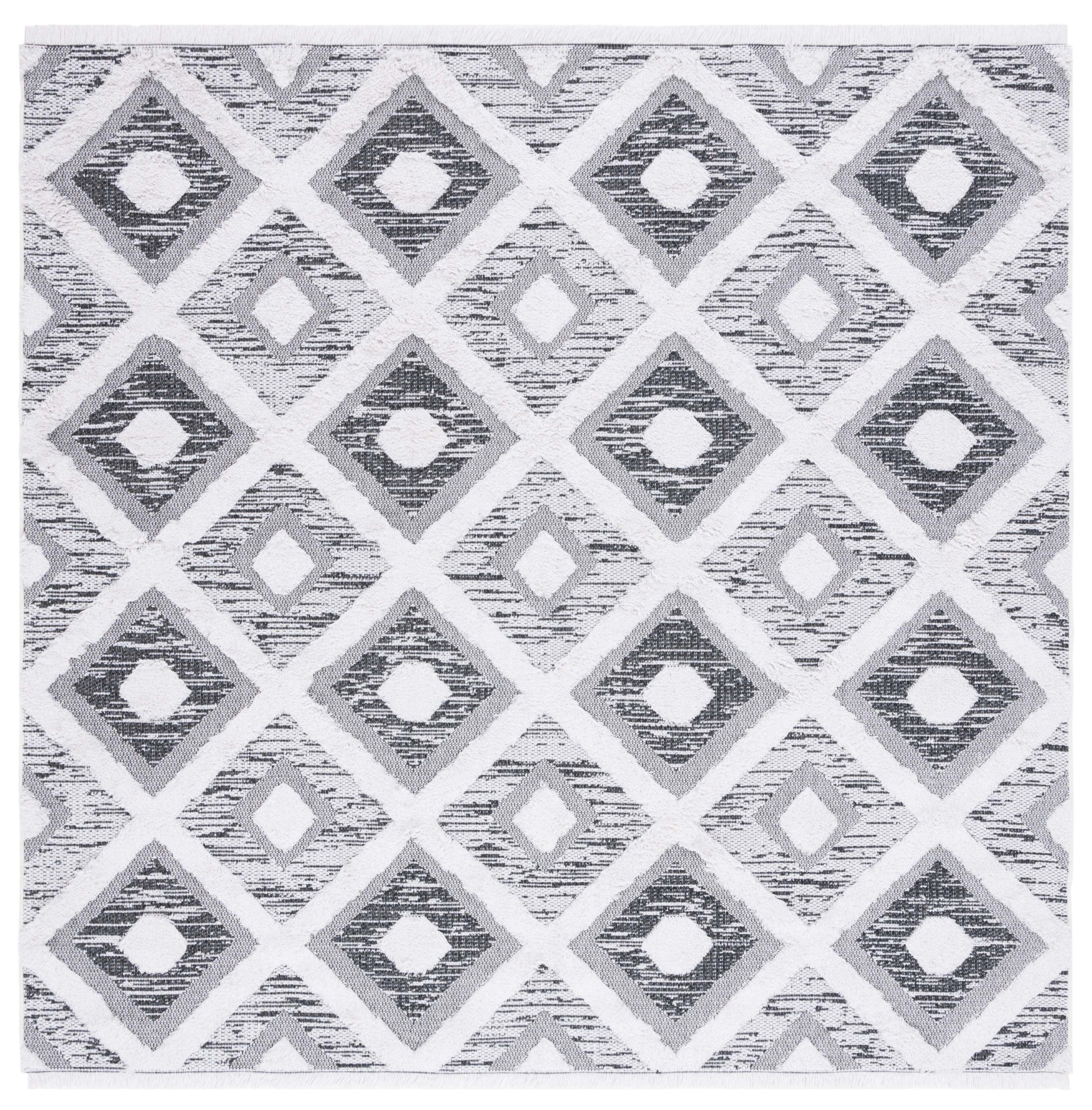 SAFAVIEH Augustine Gino Geometric Area Rug, Black/Ivory, 6'4" x 6'4" Square