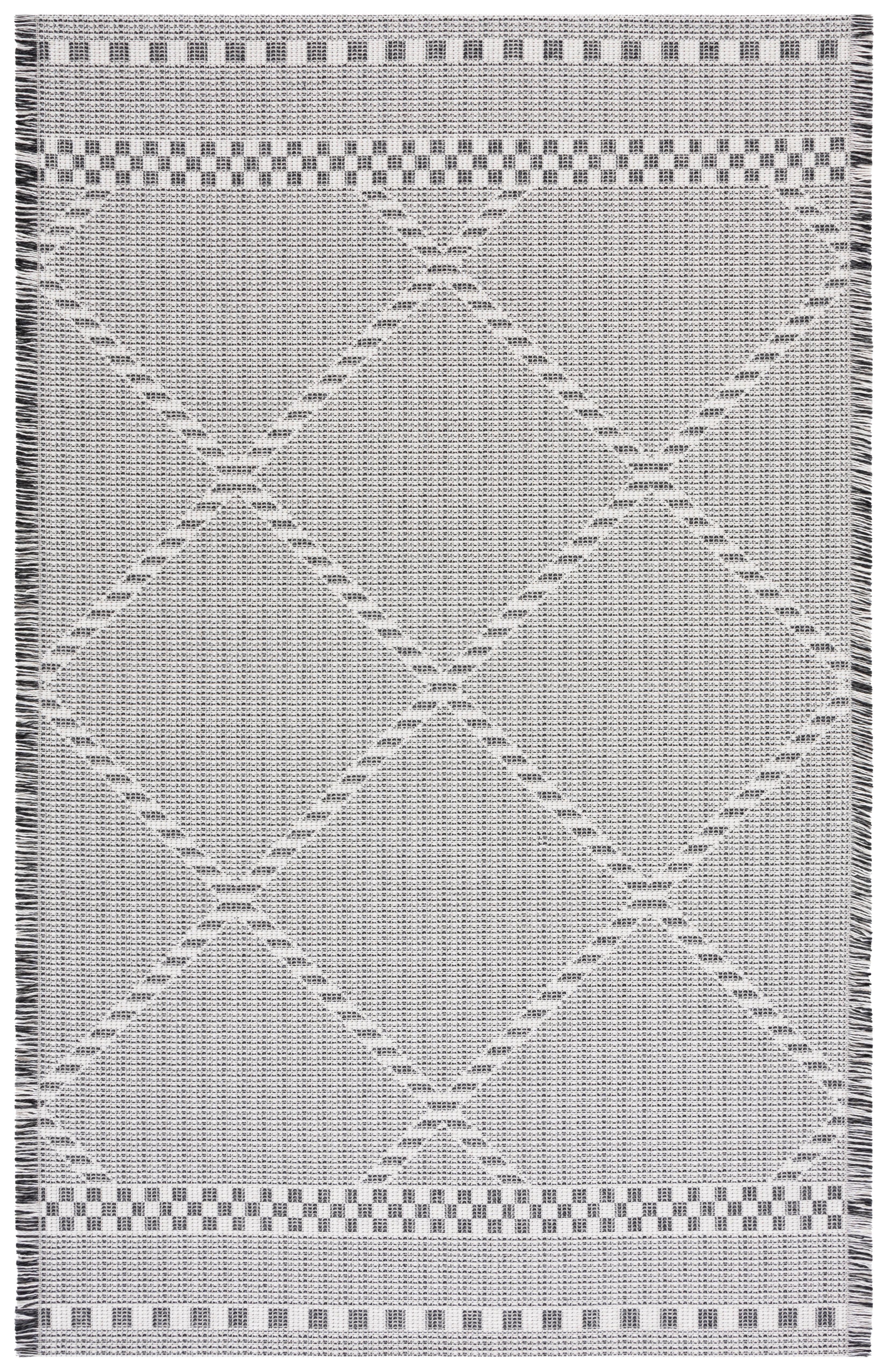 Augustine AGT508 Machine Made Indoor Area Rug - Ivory/Black - 4'x6' - Safavieh