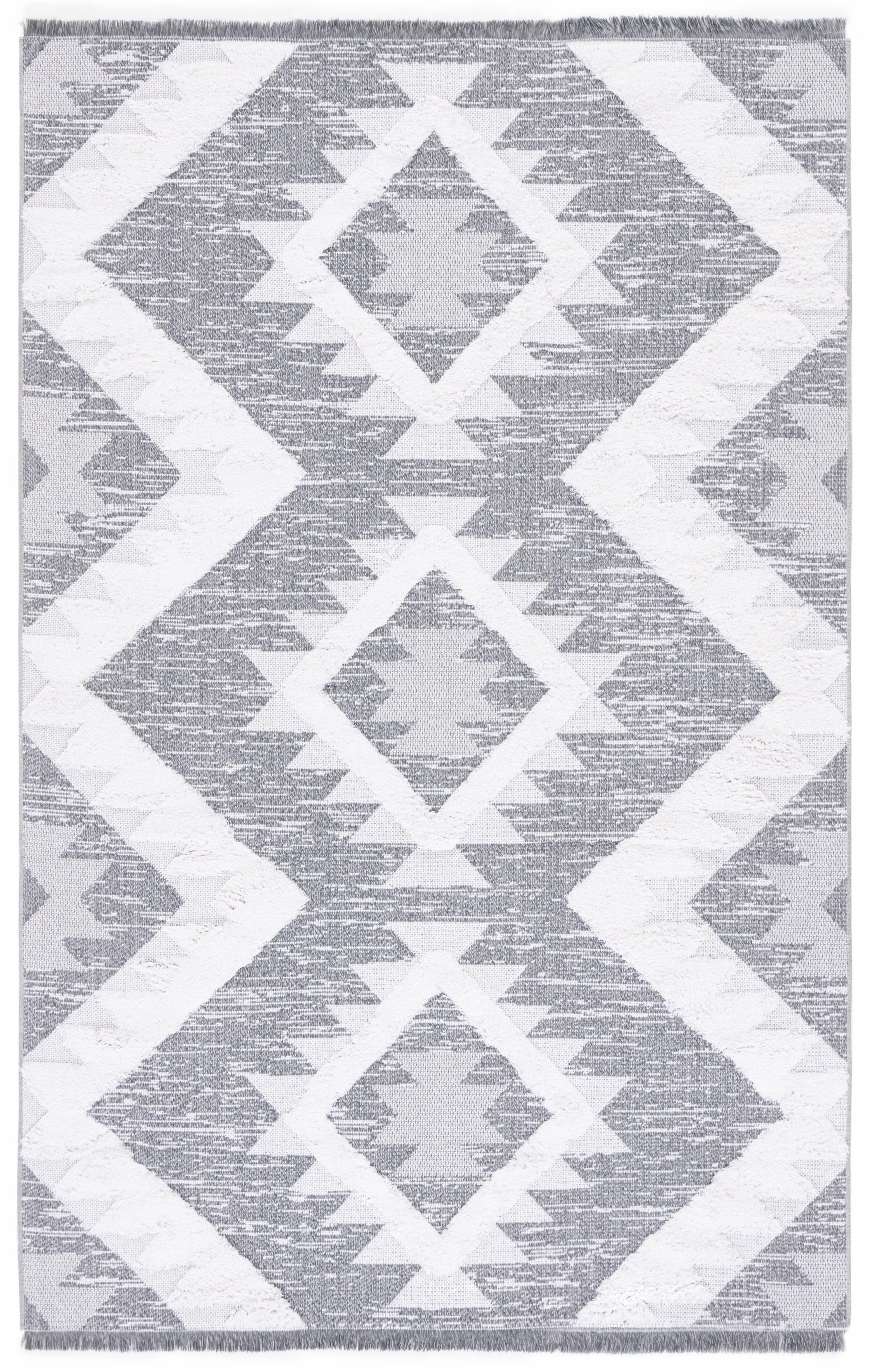 Ivory Nomadic Charm 4' x 6' Synthetic Flat Woven Area Rug