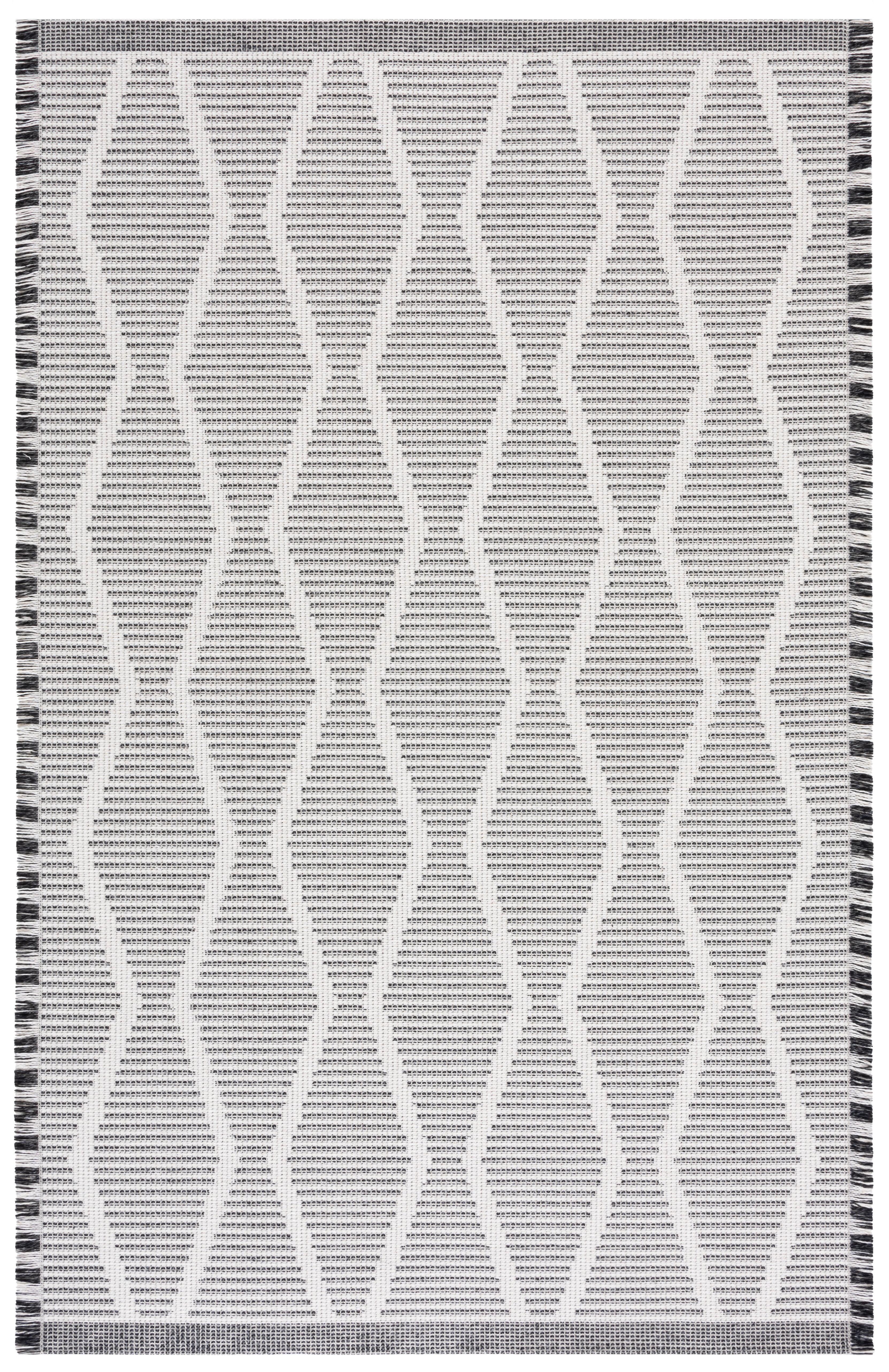 Augustine AGT503 Machine Made Indoor Area Rug - Ivory/Black - 4'x6' - Safavieh