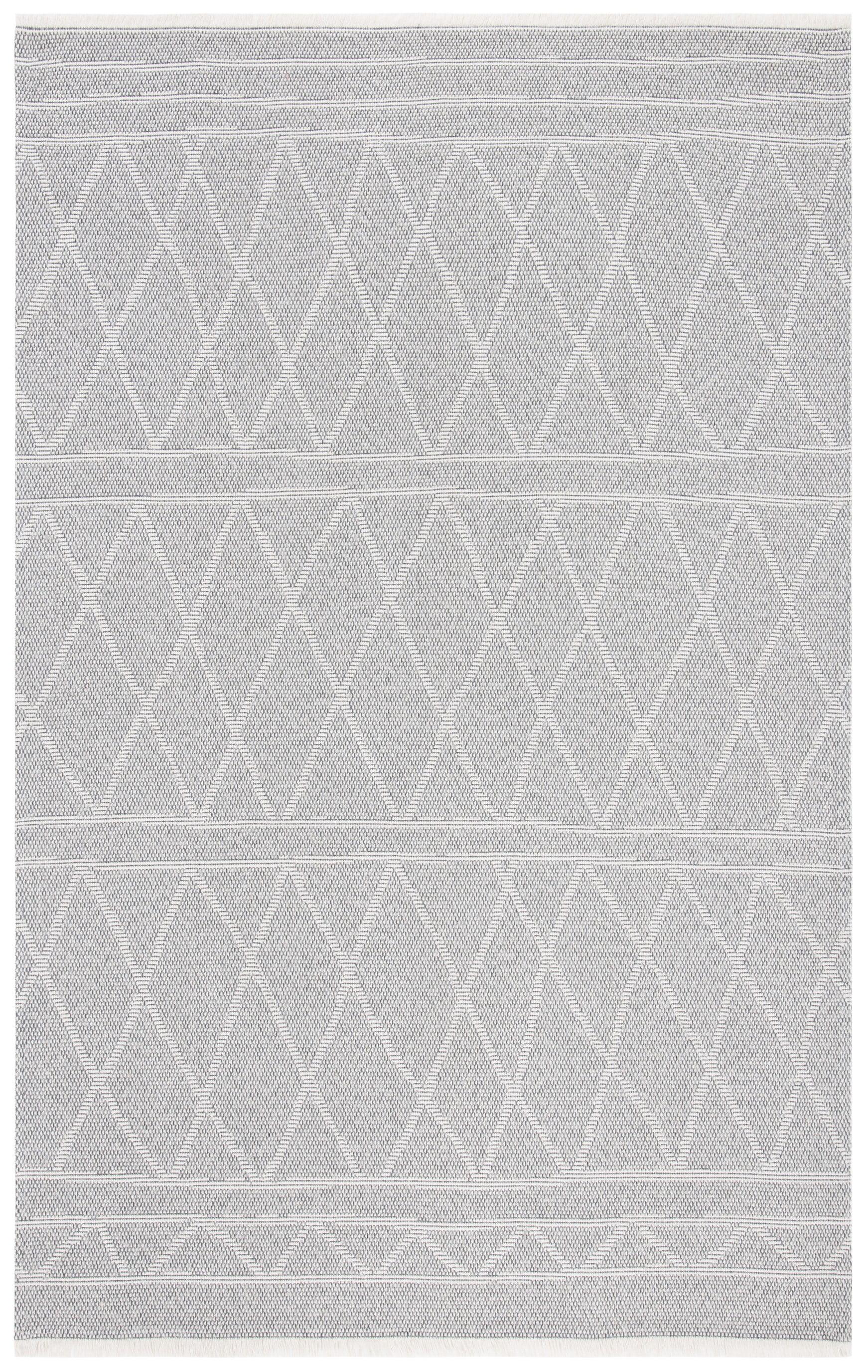 Gray 8' x 10' Flat Woven Synthetic Rectangular Rug