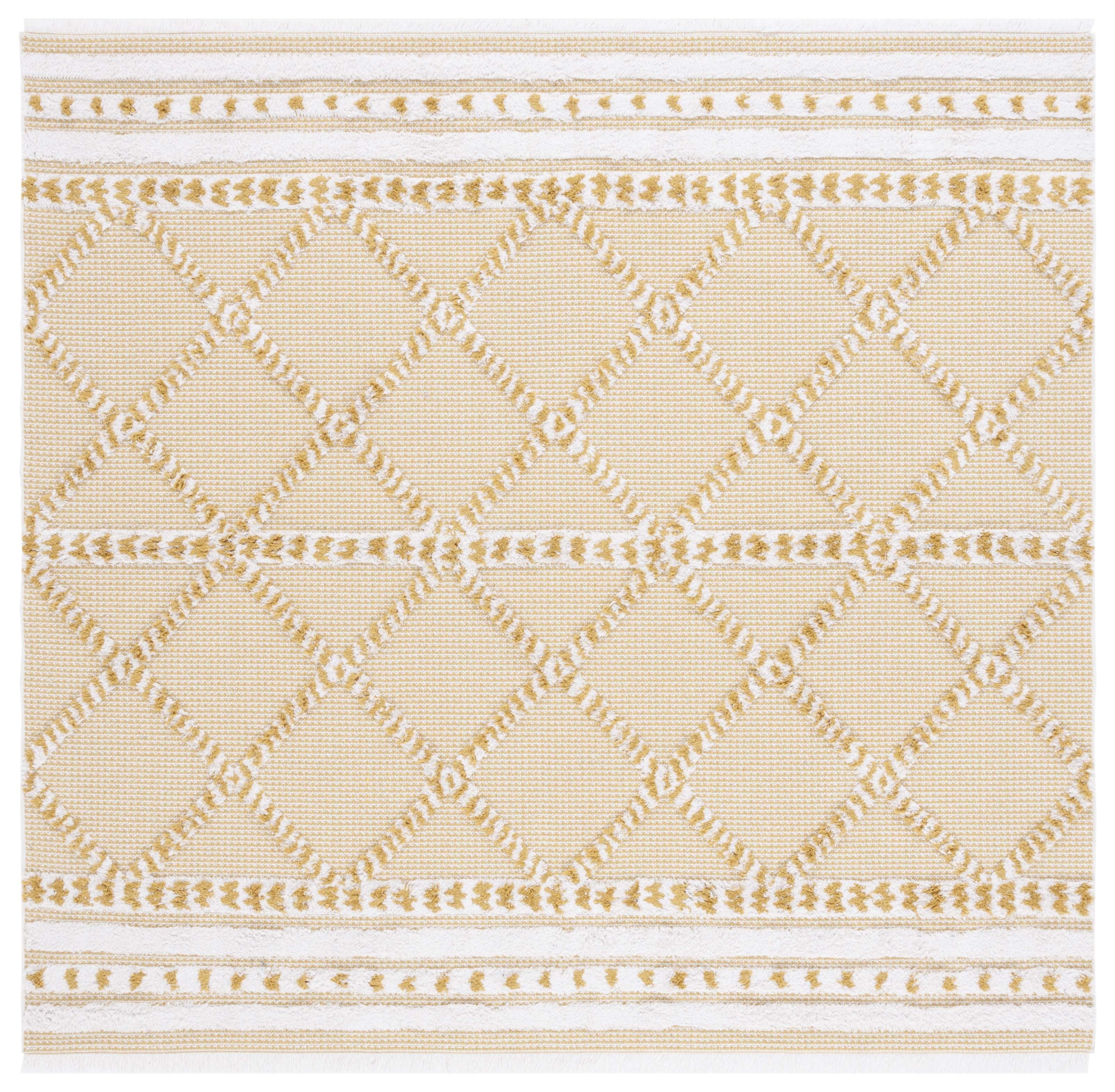 Augustine AGT714 Machine Made Indoor Area Rug - Gold/Ivory - 6'-4"x6'-4" - Safavieh