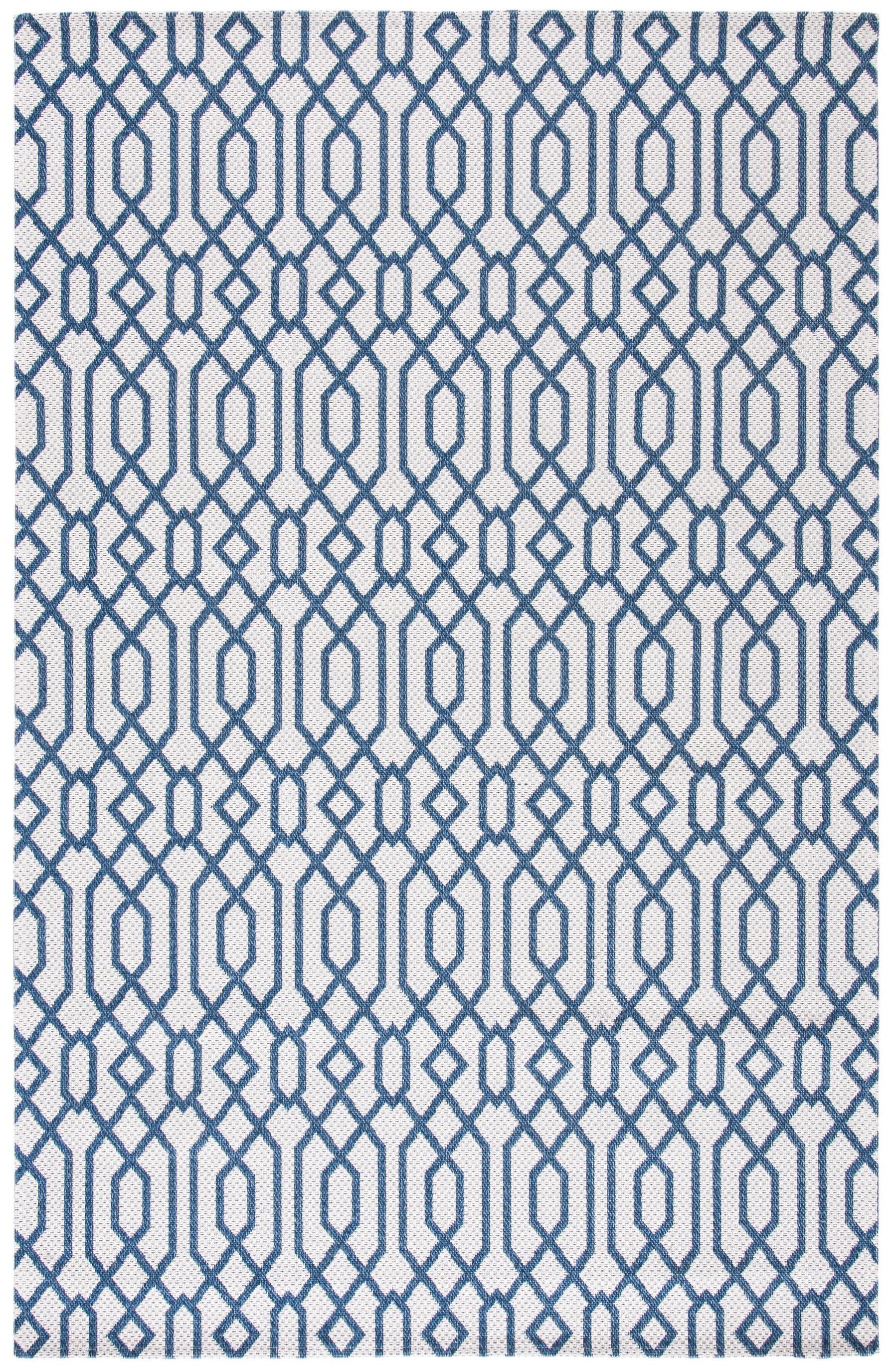 Augustine Geometric Flatweave Area Rug in Gray and Navy, 8'7" x 12'