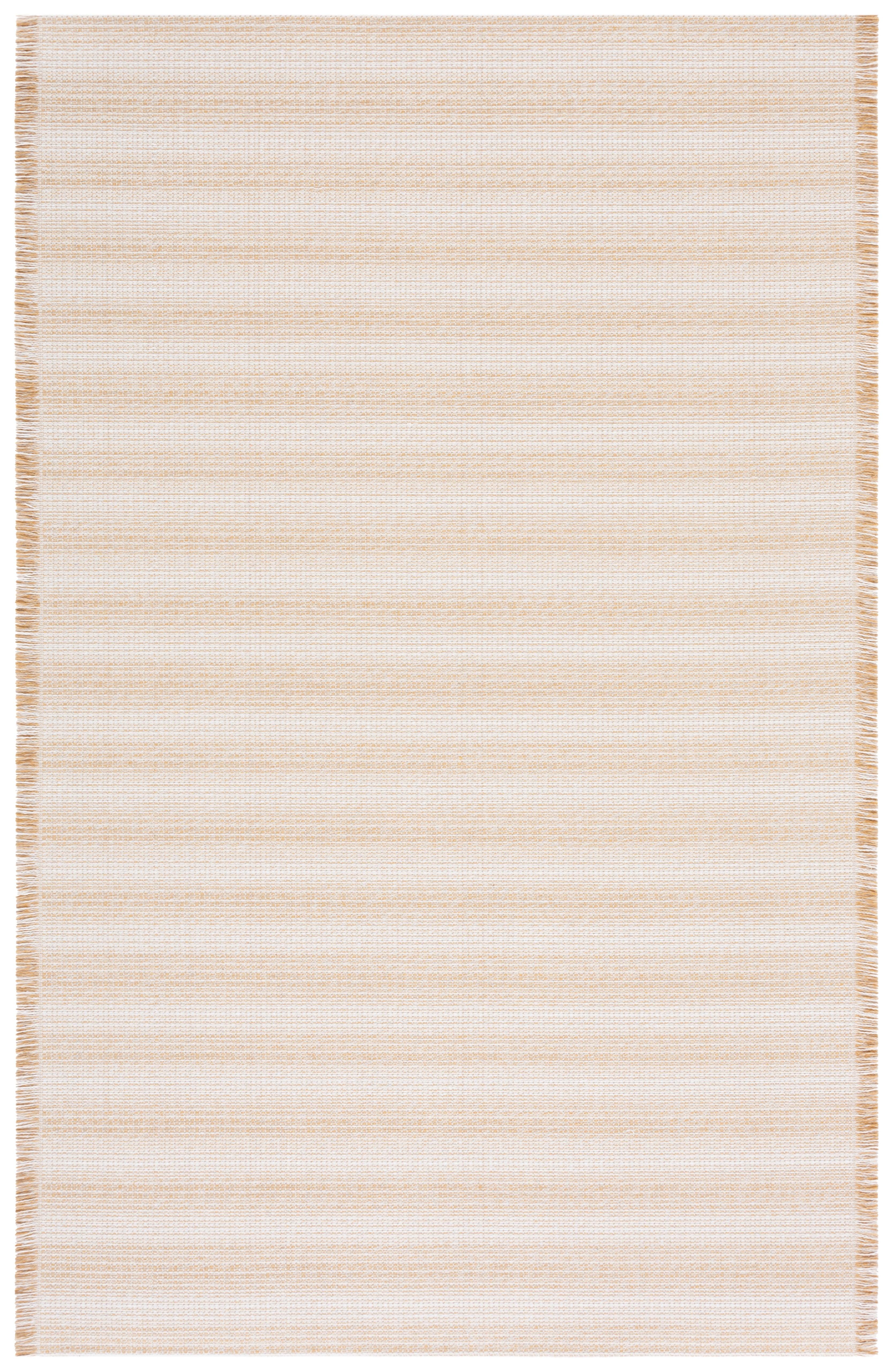 Augustine Ivory and Gold Flat Woven Cotton Area Rug, 9' x 12'