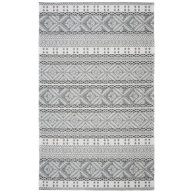 Augustine AGT445 Machine Made Indoor Area Rug - Light Grey/Anthracite - 4'x6' - Safavieh