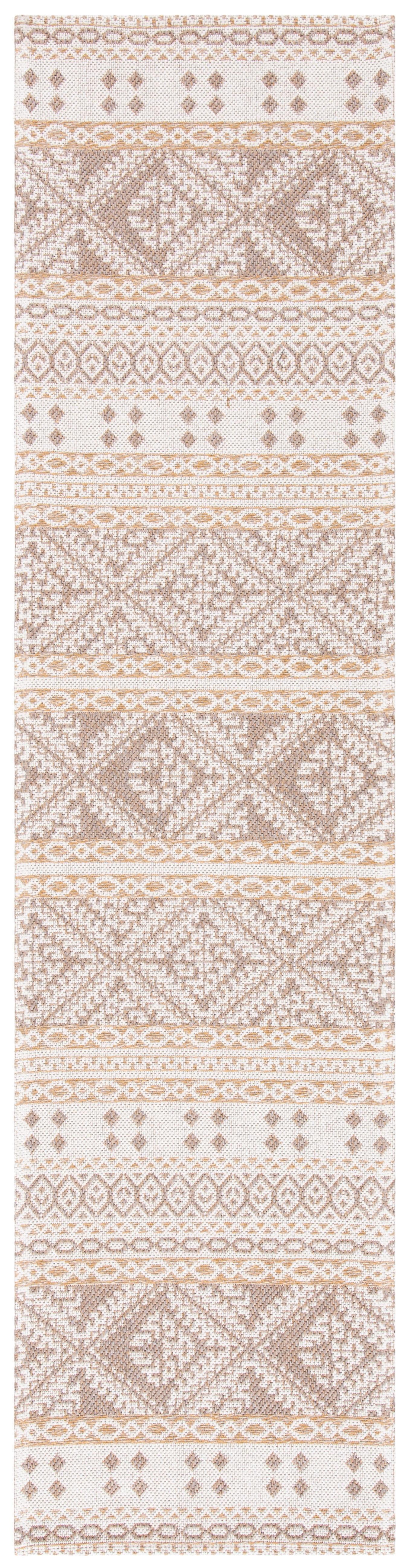 Nomadic Taupe & Cream Flat Woven Viscose Runner Rug - 2' x 8'