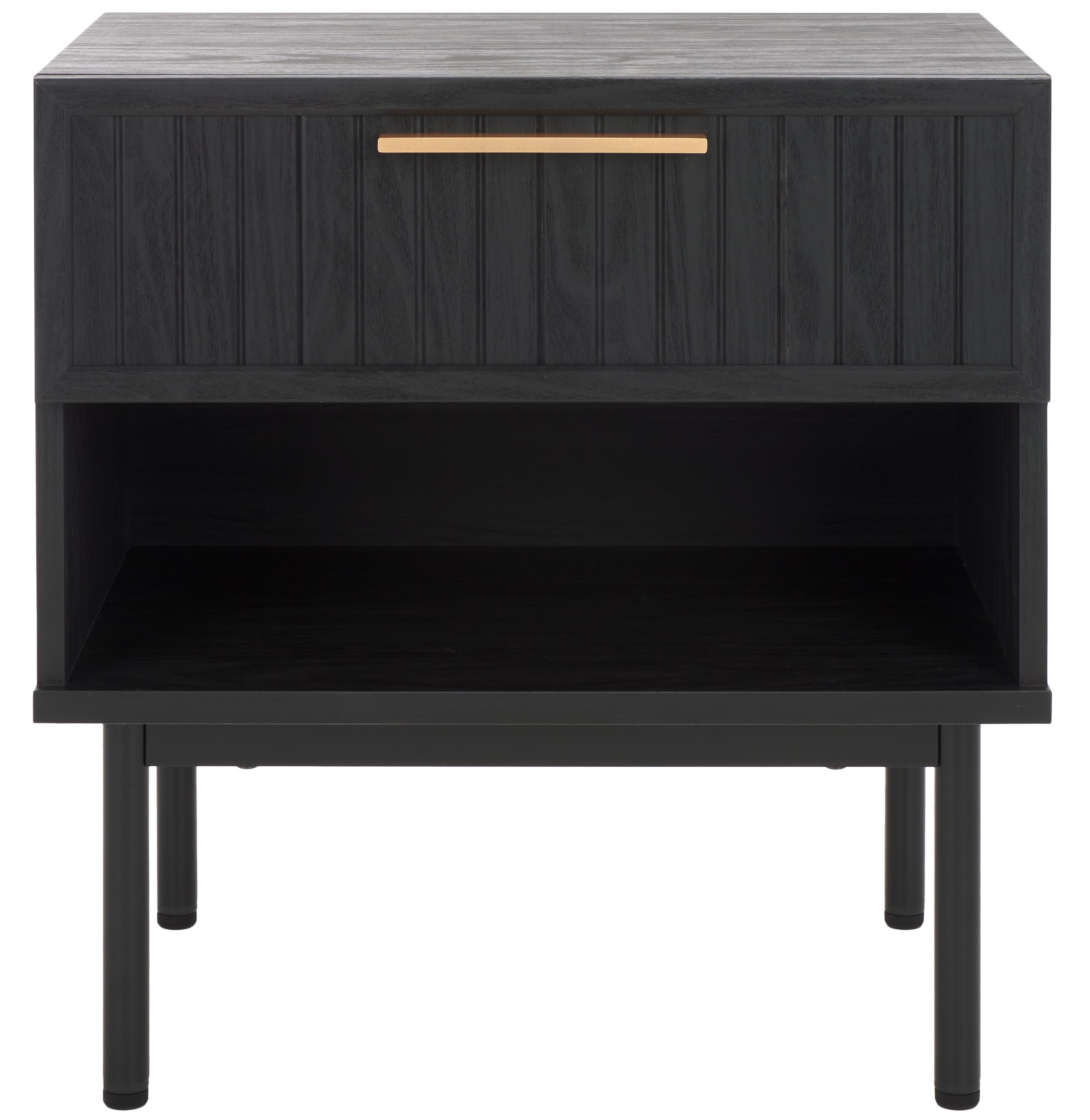 Axelle 1 Drawer Nightstand - NST9607 - Black/Black - Safavieh