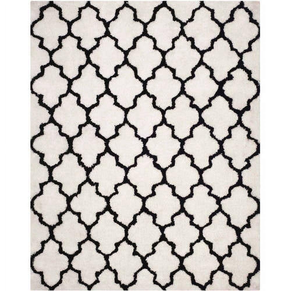 SAFAVIEH Barcelona Shag Mira Geometric Area Rug, Ivory/Black, 6' x 9'