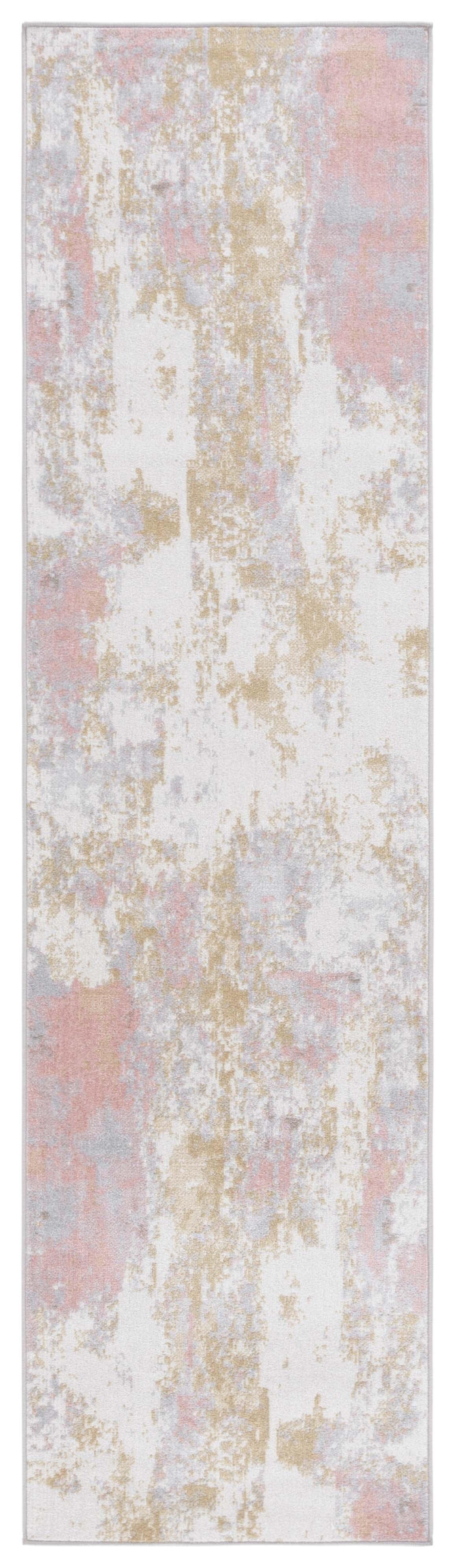 Bayside BAY128 Power Loomed Indoor Machine Washable Runner Rug - Ivory/Grey Pink - 2'2"x8' - Safavieh