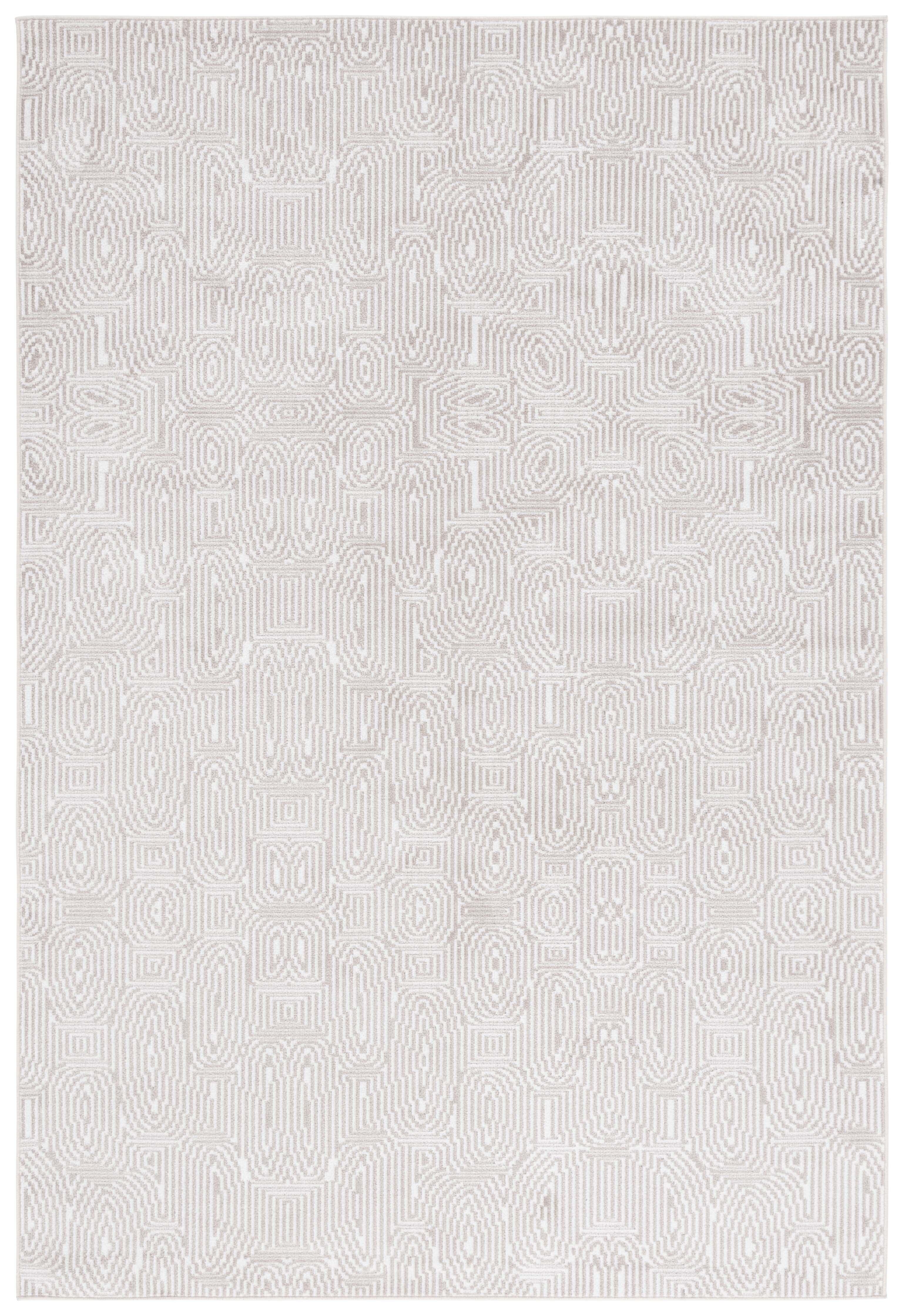 SAFAVIEH Bayside Hubert Texture Polyester Area Rug, Ivory/Light Brown, 4' x 6'