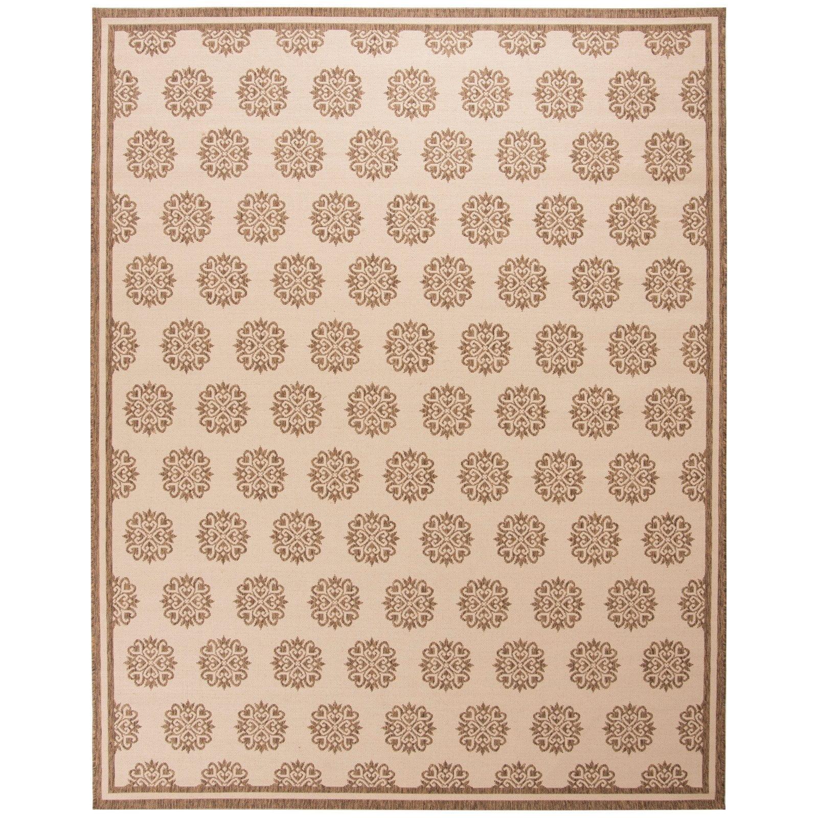 Serene Blue 9' x 12' Geometric Easy-Care Synthetic Area Rug