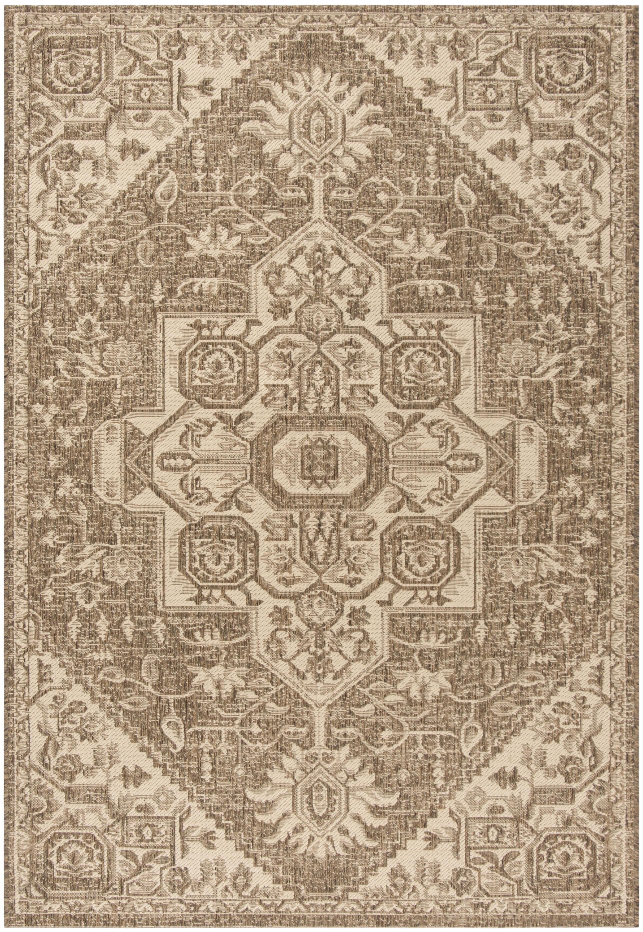 Cream Beige Synthetic Non-slip Rectangular Rug 79"