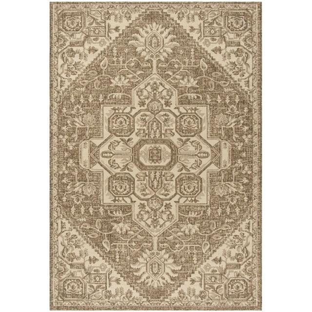 Beach House BHS138 Power Loomed Indoor/Outdoor Area Rug - Cream/Beige - 6'7"x9'2" - Safavieh
