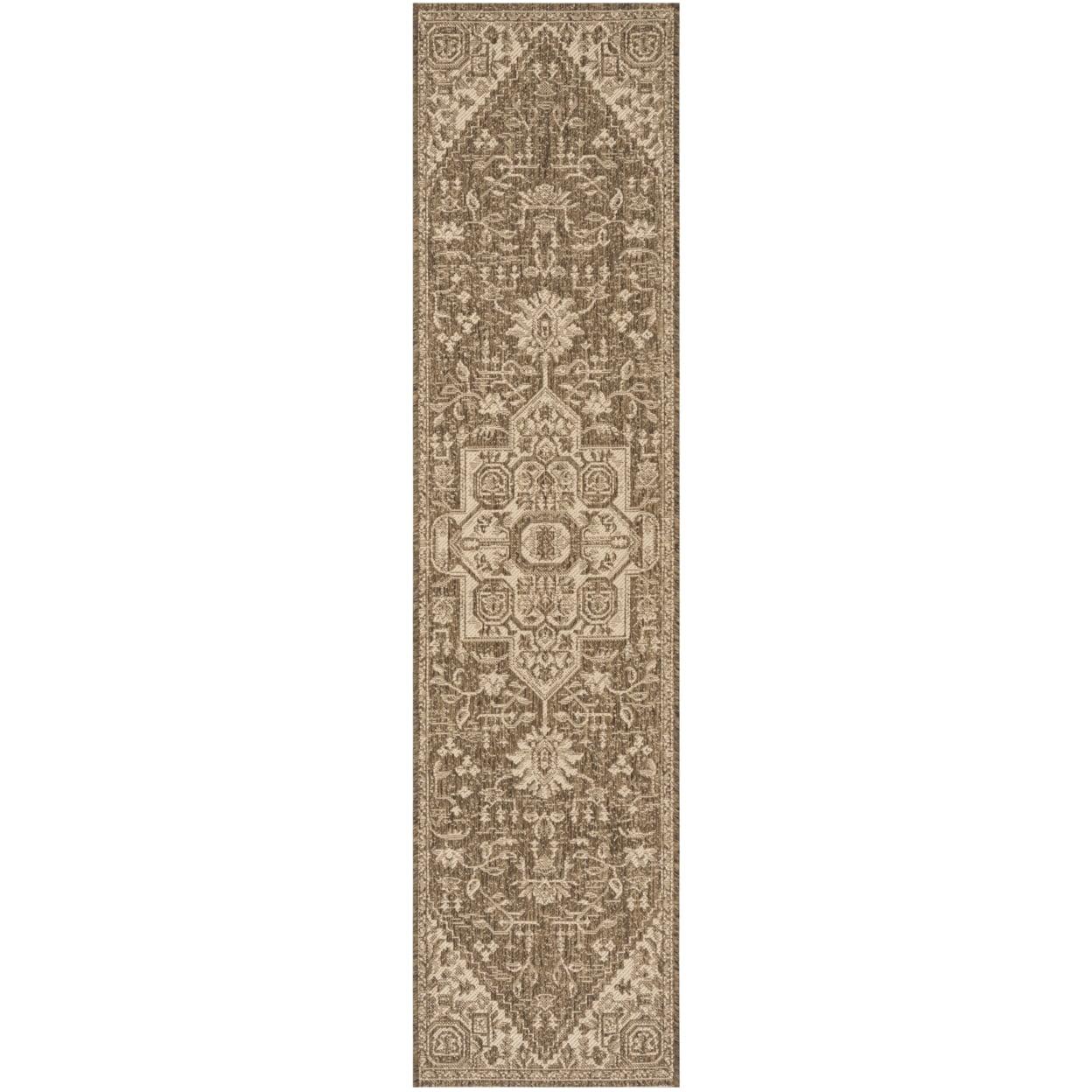 Beach House BHS138 POWER LOOMED Indoor/Outdoor Runner Rug - Cream/Beige - 2'2"x12' - Safavieh