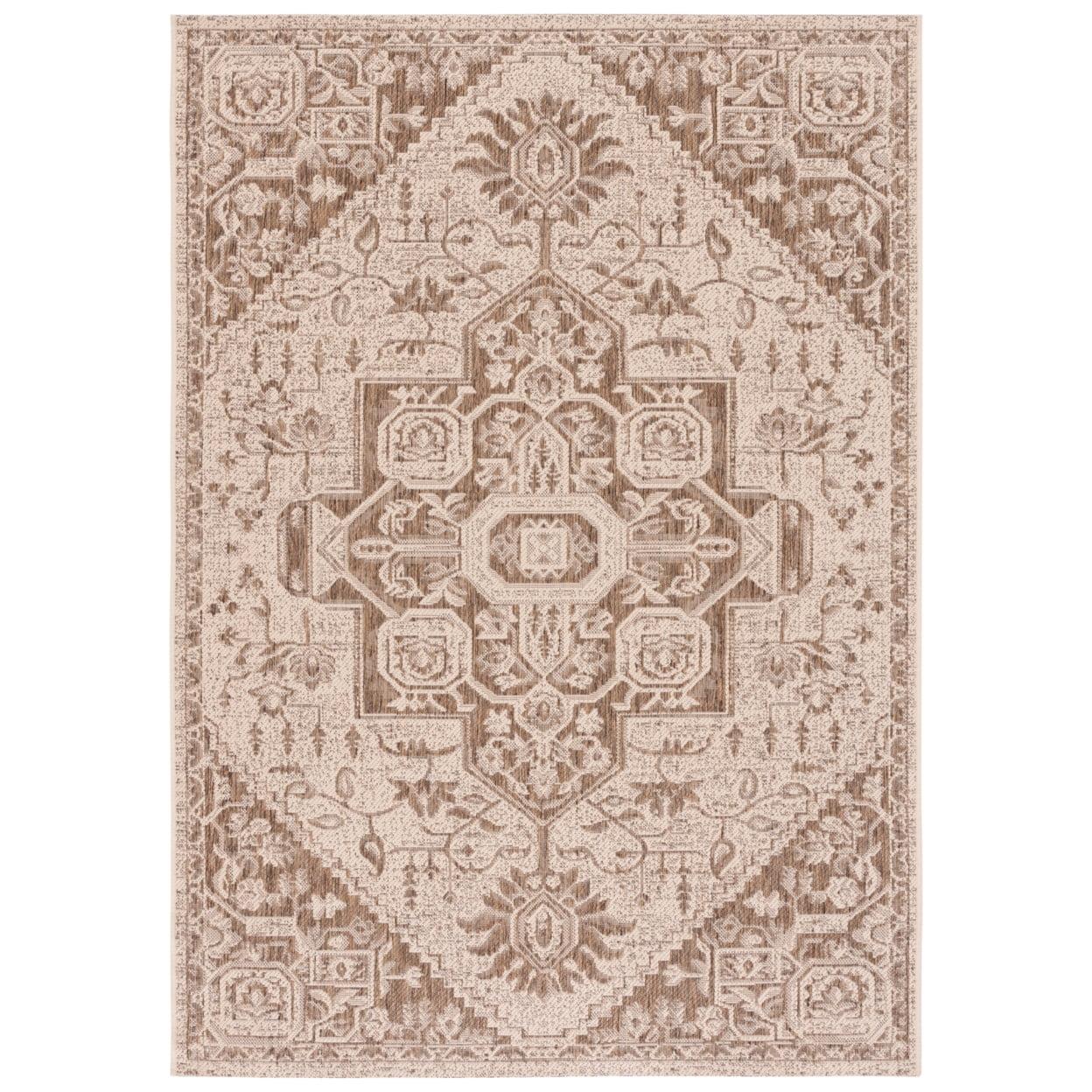 SAFAVIEH Beach House Jose Geometric Indoor/Outdoor Area Rug Beige/Cream, 4' x 6'