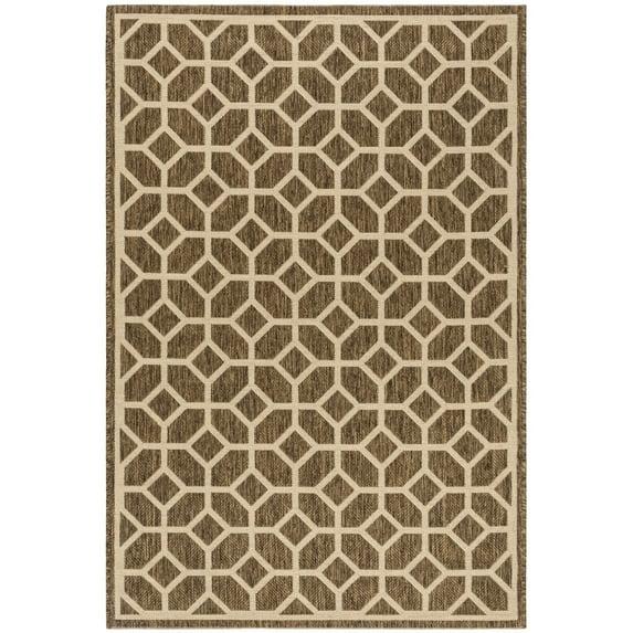 SAFAVIEH Beach House Kadri Geometric Indoor/Outdoor Area Rug, Beige/Cream, 2'2" x 4'