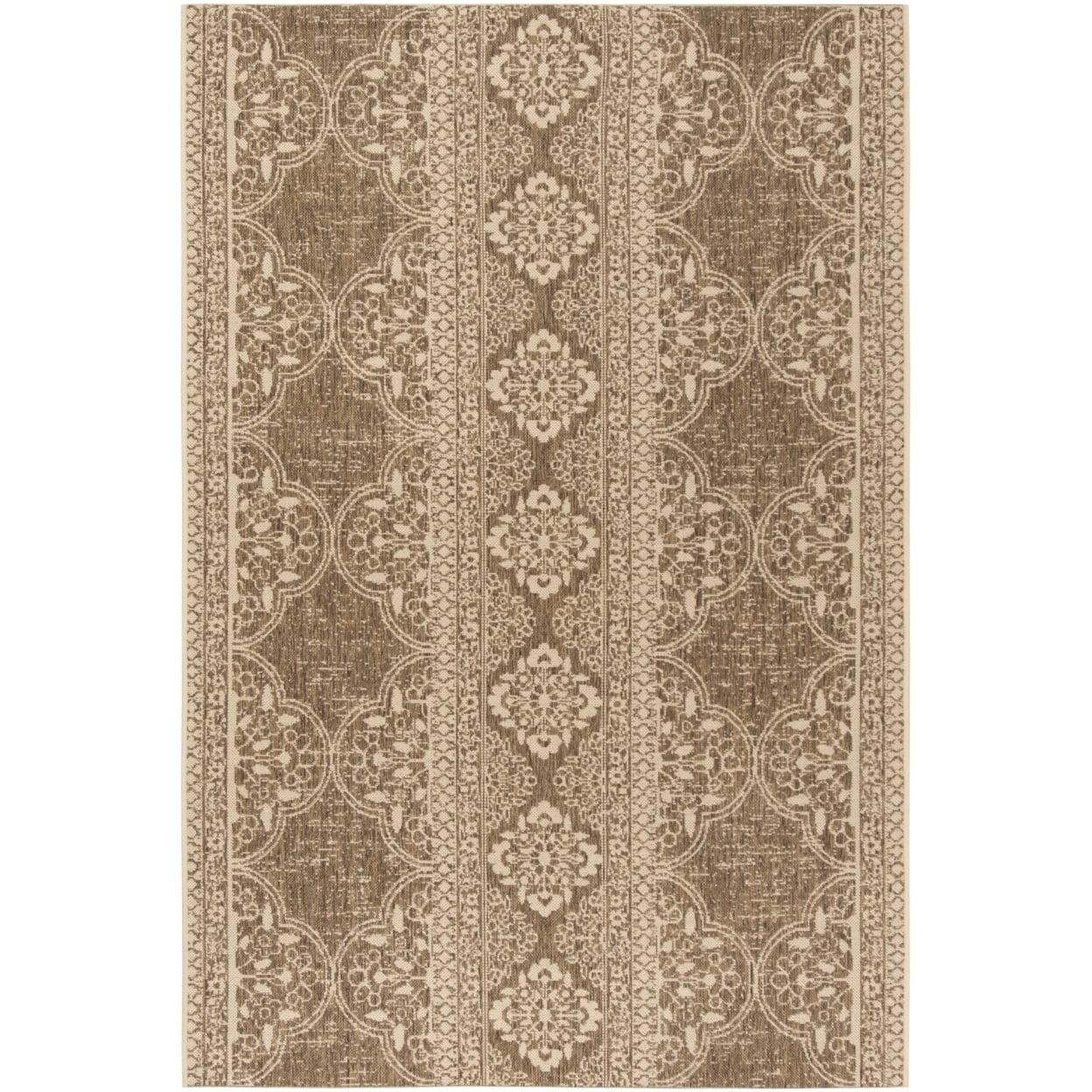 Beach House BHS174 Power Loomed Indoor/Outdoor Area Rug - Cream/Beige - 5'3"x7'6" - Safavieh