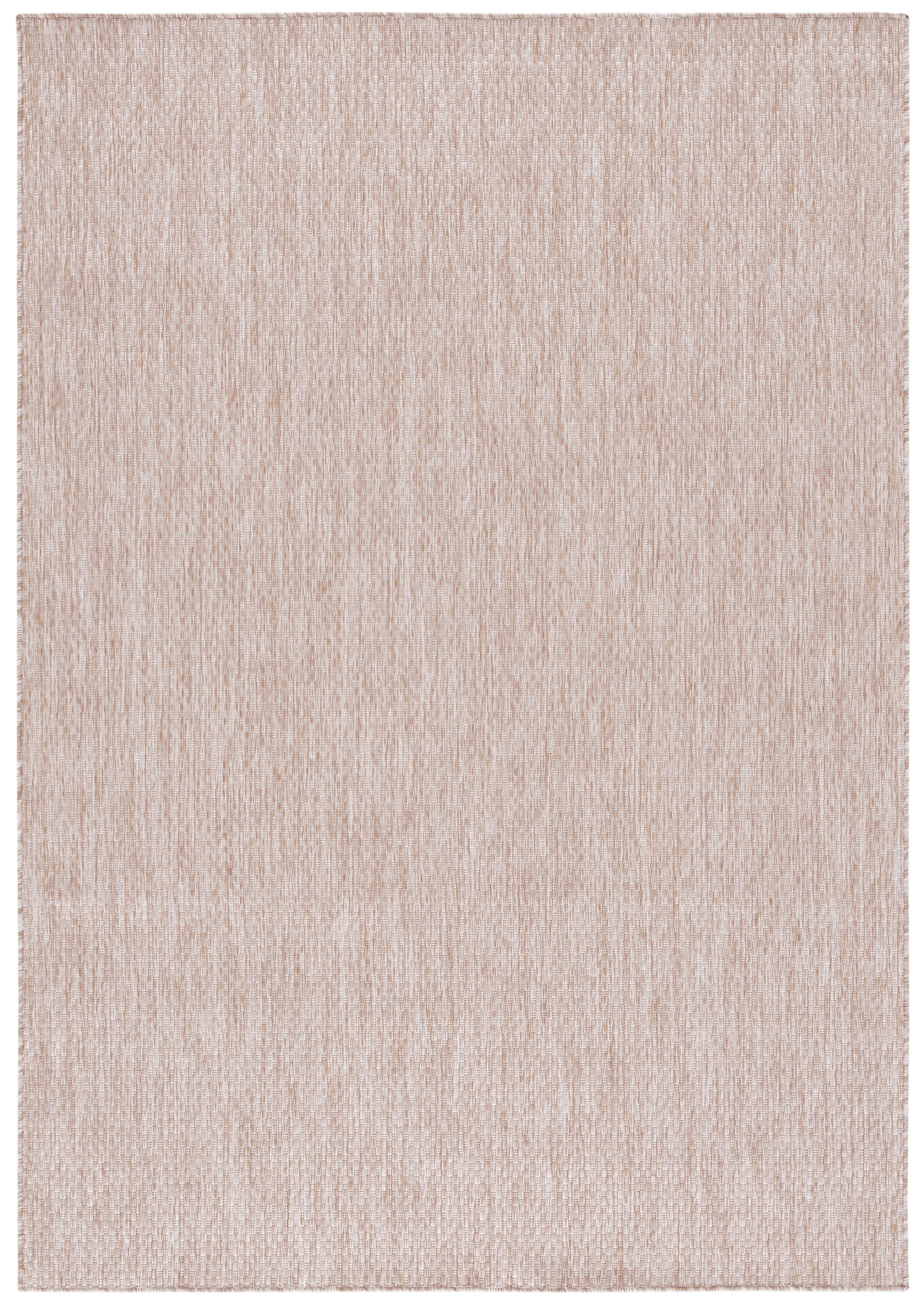 Beige Solid Stain-Resistant Indoor/Outdoor Area Rug 5'3" x 7'6"