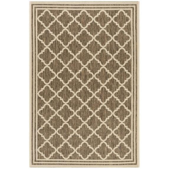 SAFAVIEH Beach House Nima Trellis Indoor/Outdoor Area Rug Beige/Cream, 5'3" x 7'6"