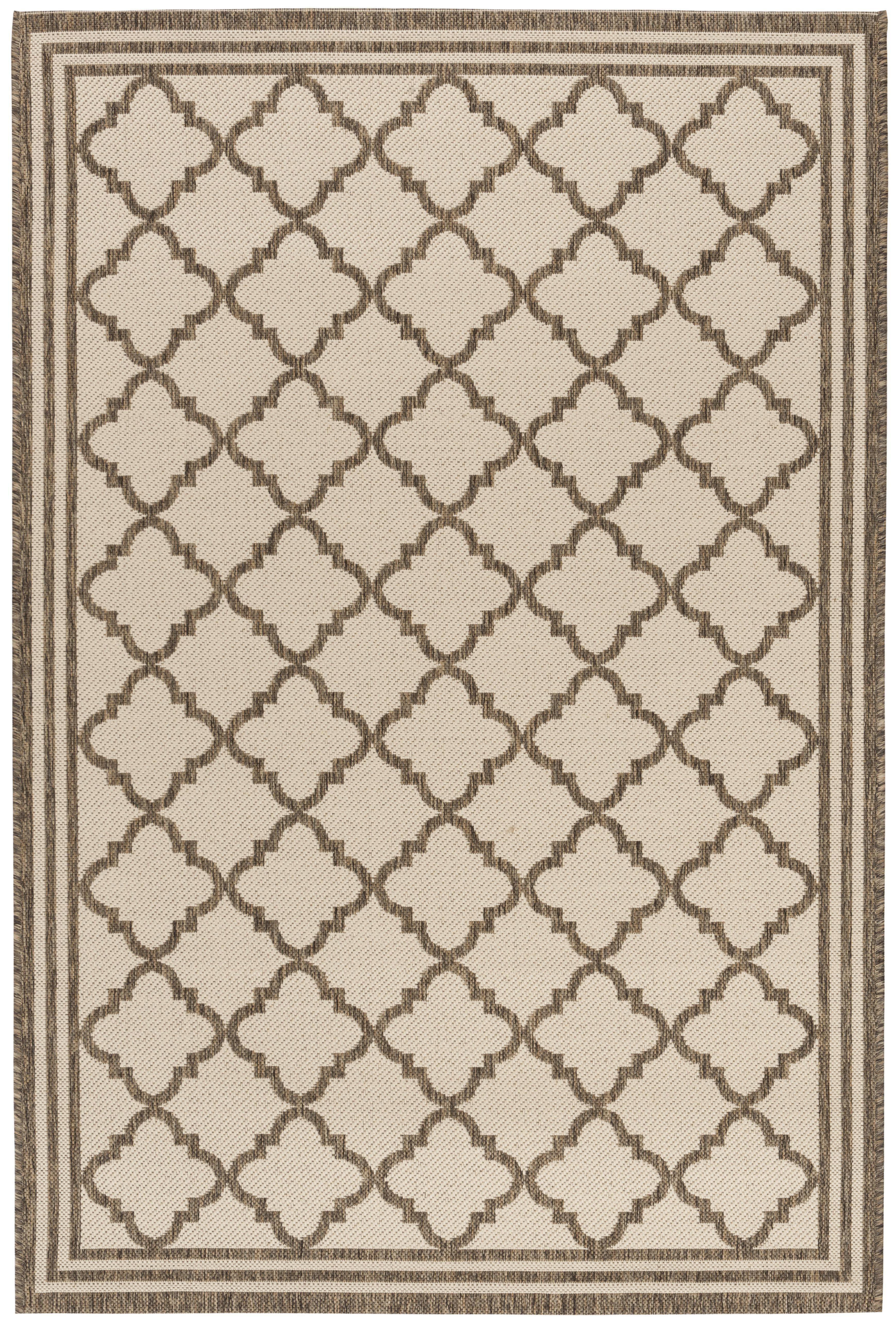 Beach House BHS121 Power Loomed Indoor/Outdoor Area Rug - Cream/Beige - 5'3"x7'6" - Safavieh