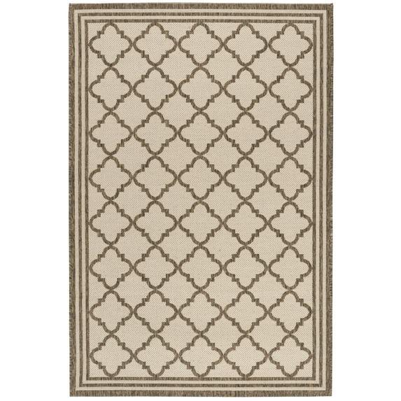 Beach House BHS121 Power Loomed Indoor/Outdoor Area Rug - Cream/Beige - 5'3"x7'6" - Safavieh