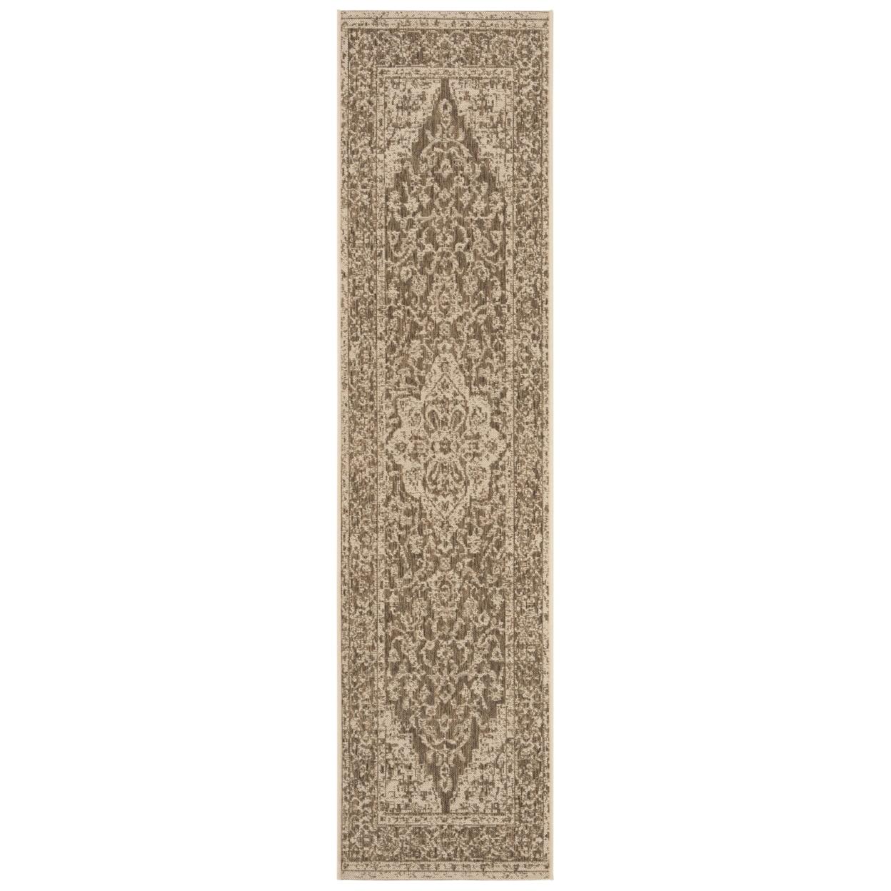 Beach House BHS137 Power Loomed Indoor/Outdoor Runner Rug - Beige/Cream - 2'2"x8' - Safavieh