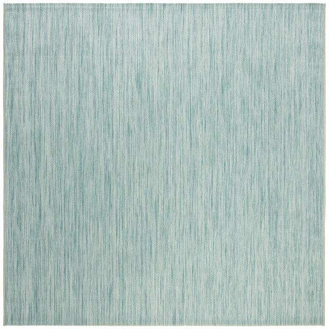 Beach House BHS218 Power Loomed Indoor/Outdoor Area Rug - Aqua - 5'3"x5'3" - Safavieh