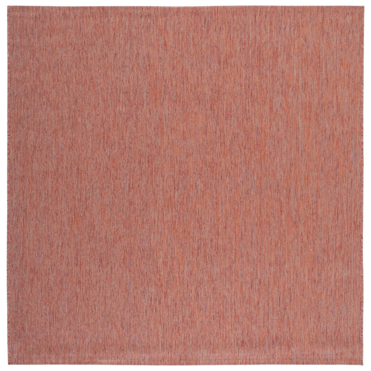 Beach House BHS218 POWER LOOMED Indoor/Outdoor Area Rug - Rust - 4'x4' - Safavieh