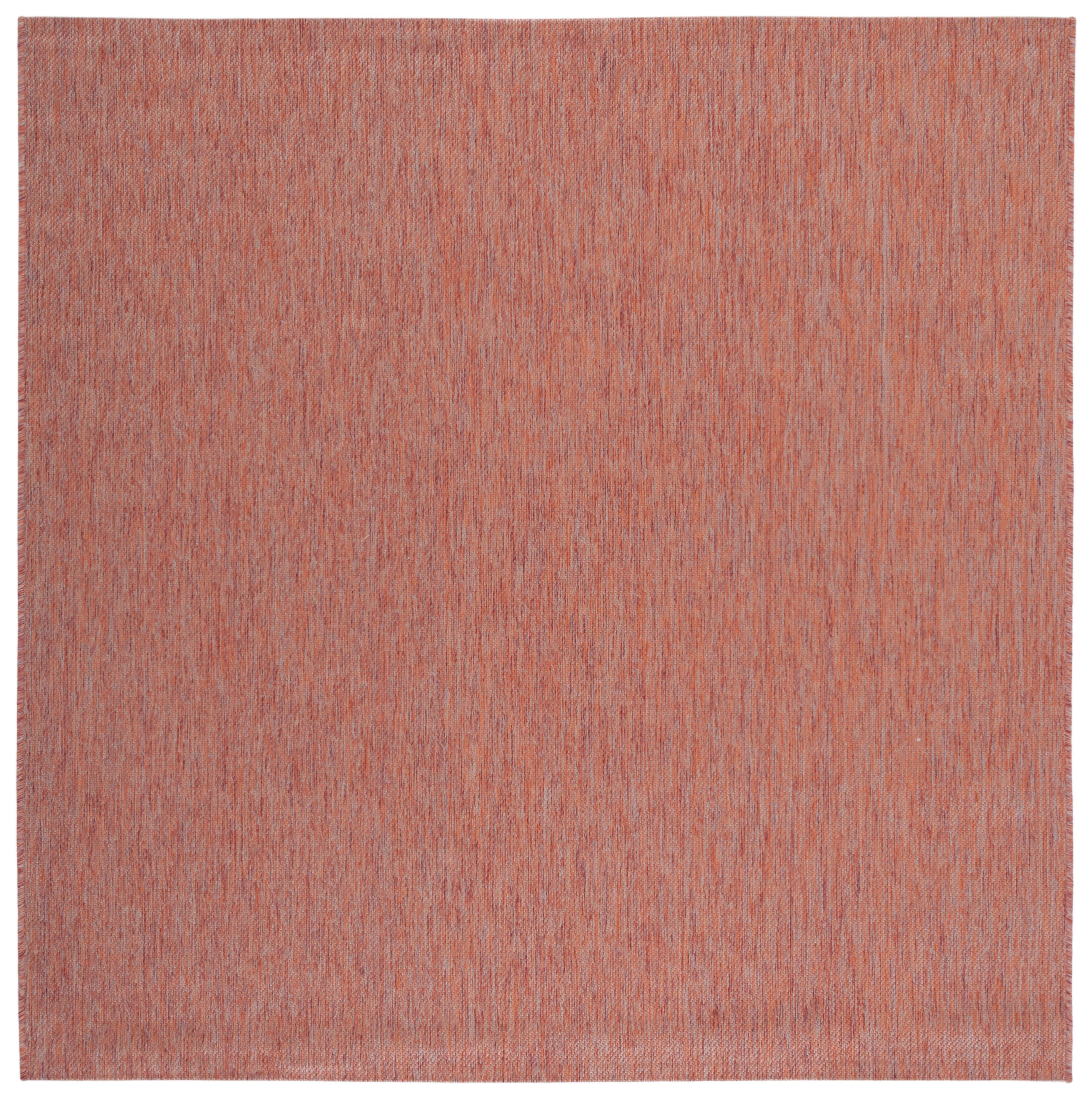 Rust Square Synthetic Non-slip Indoor/Outdoor Area Rug