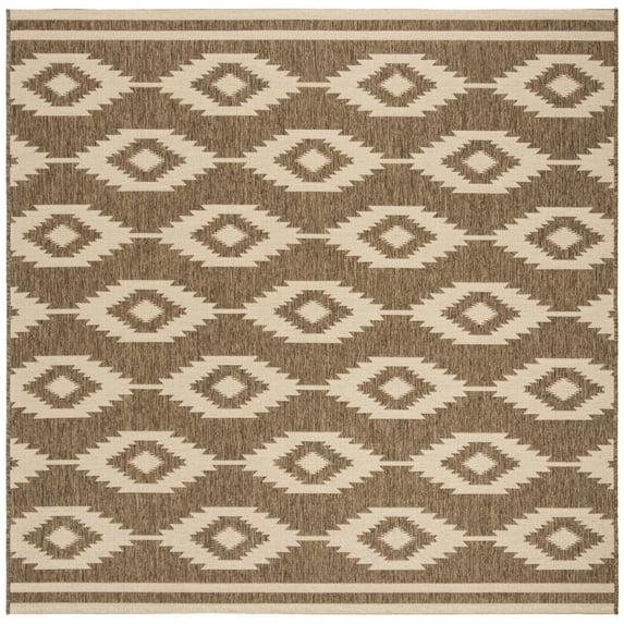 Beach House BHS171 Power Loomed Indoor/Outdoor Area Rug - Cream/Beige - 6'7"x6'7" - Safavieh